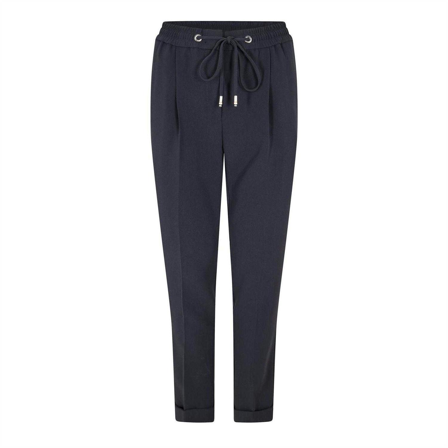 Boss Women's Dark/Blue Tariyanah Straight Leg Trousers - 6 Uk R - 69% Triacetate/31% Polyester