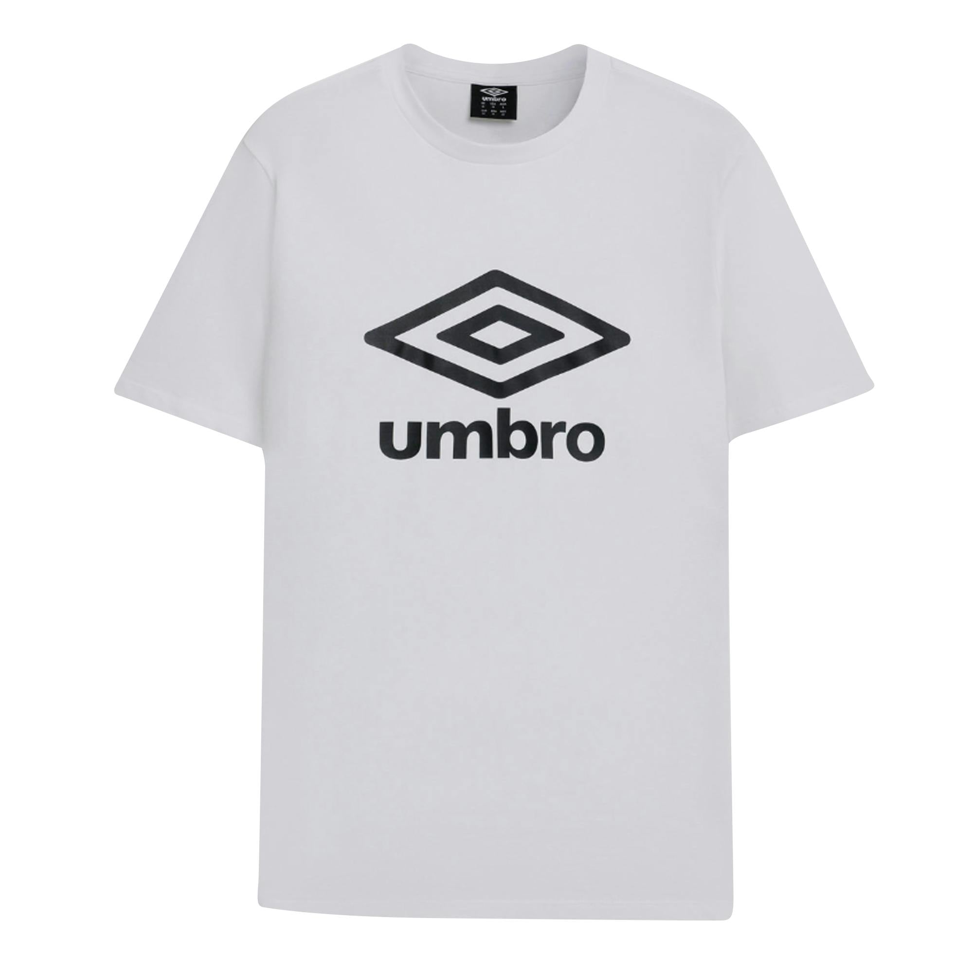 Umbro Men's White/Black Stacked Logo T-Shirt - Brilliant - Brilliant - M - 100% Cotton