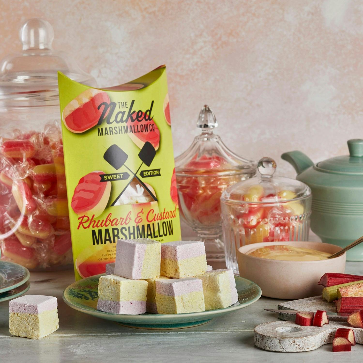 The Naked Marshmallow Co Rhubarb & Custard Gourmet Marshmallows