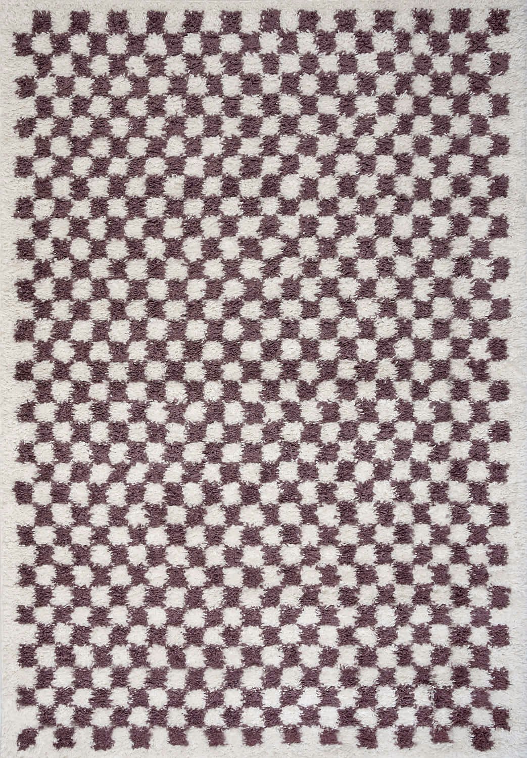 Rackhams Purple Moodi Shaggy Mosscheck Rug - 120X170 Cm