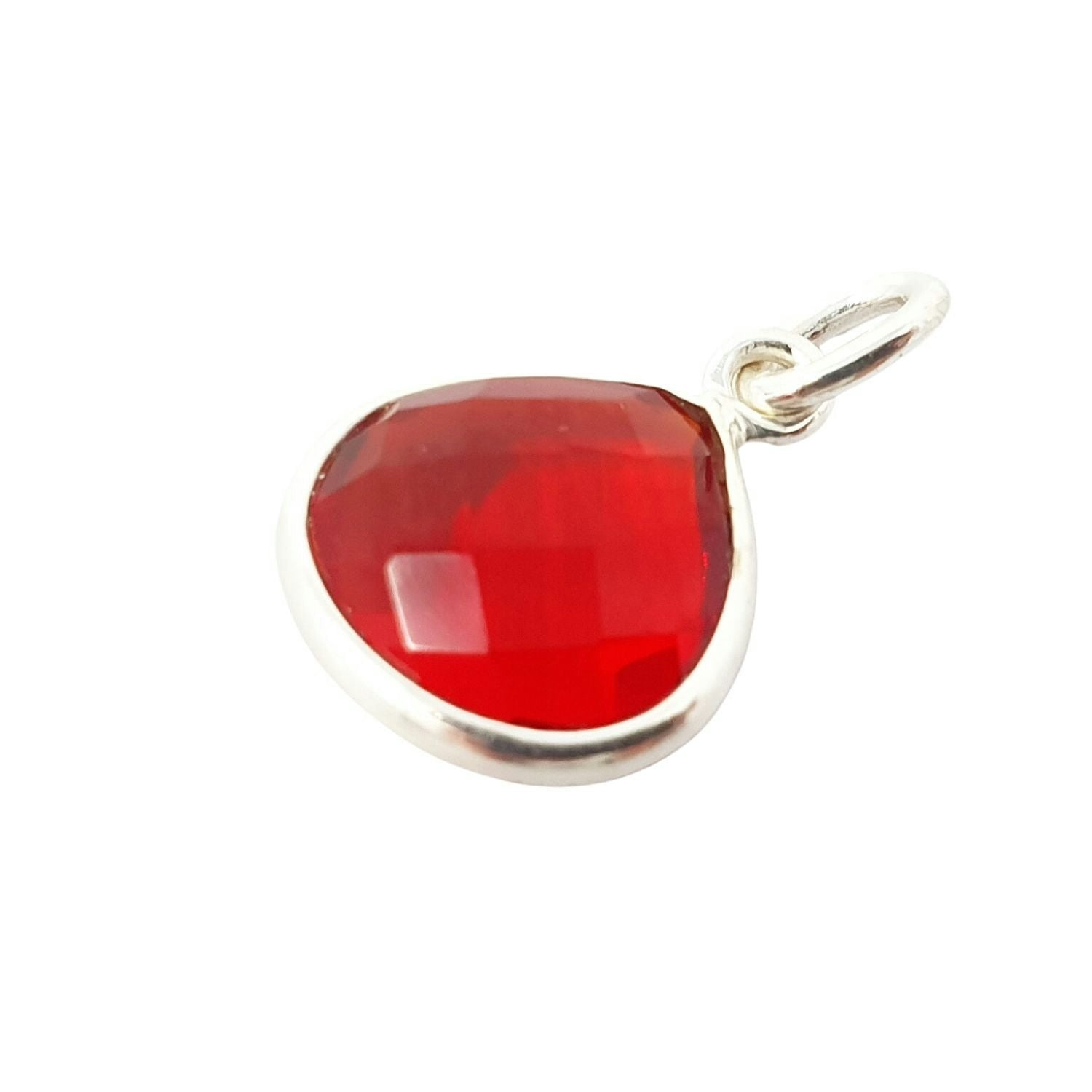 Harfi Silver Garnet January Birthstone Sterling Heart Pendant
