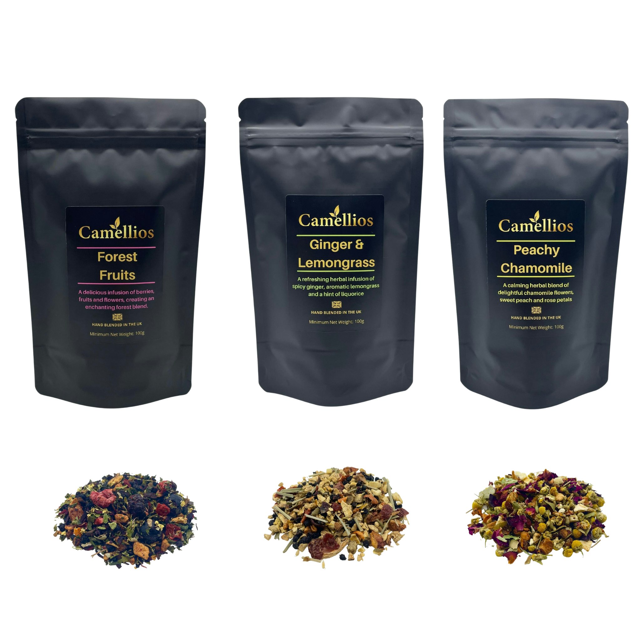 Camellios Peach Herbal Loose Leaf Tea Selection