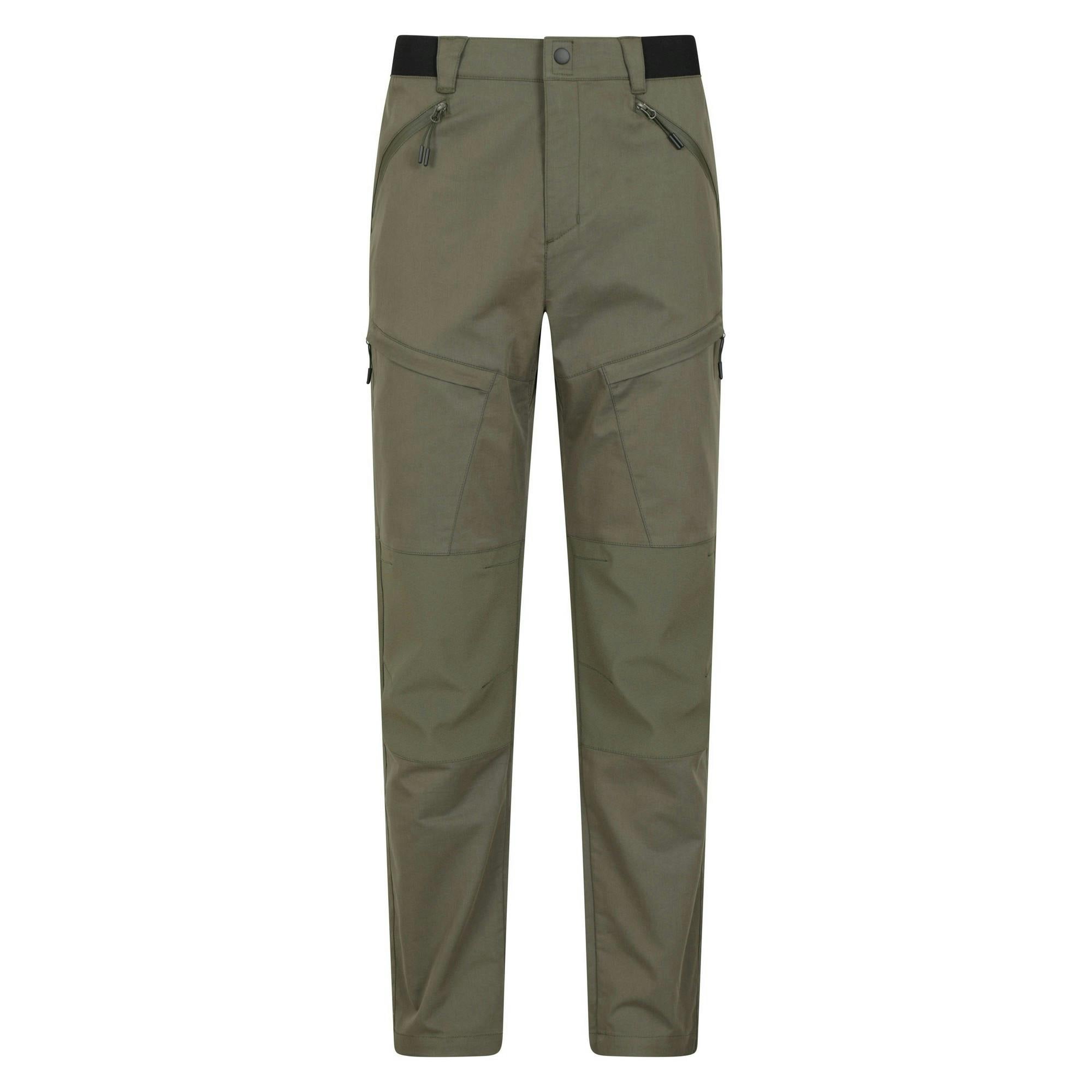 Mountain Warehouse Men's Green Jungle Trekking Trousers - Khaki - Khaki - 36R - 60% Cotton/40% Elastomultiester