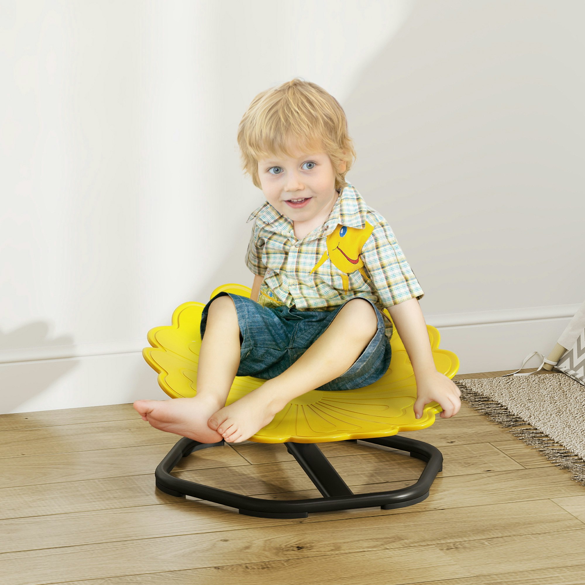 Aiyaplay Red/Yellow Sensory Spinning Chair, Kids Swivel Chair,