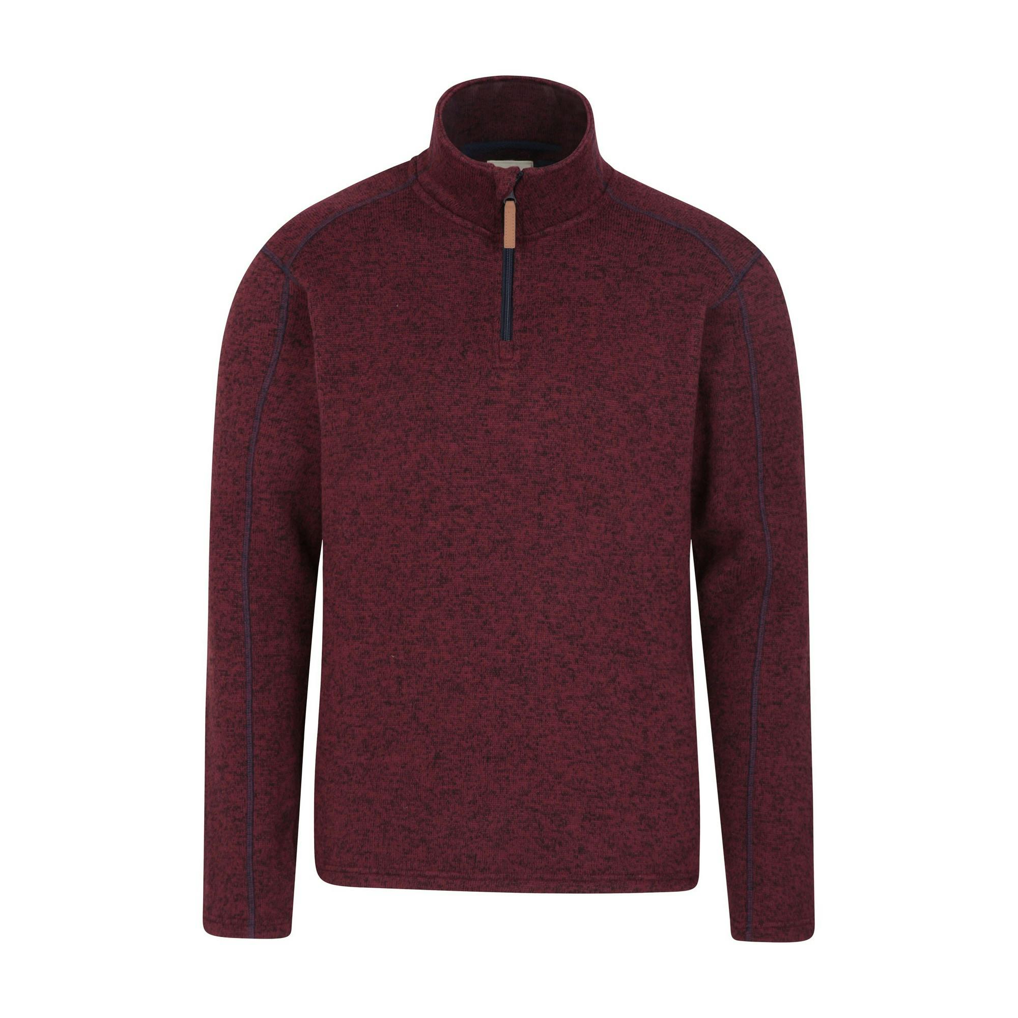 Mountain Warehouse Men's Dark/Red Idris Ii Half Zip Fleece Top - 4XL - 100% Polyester
