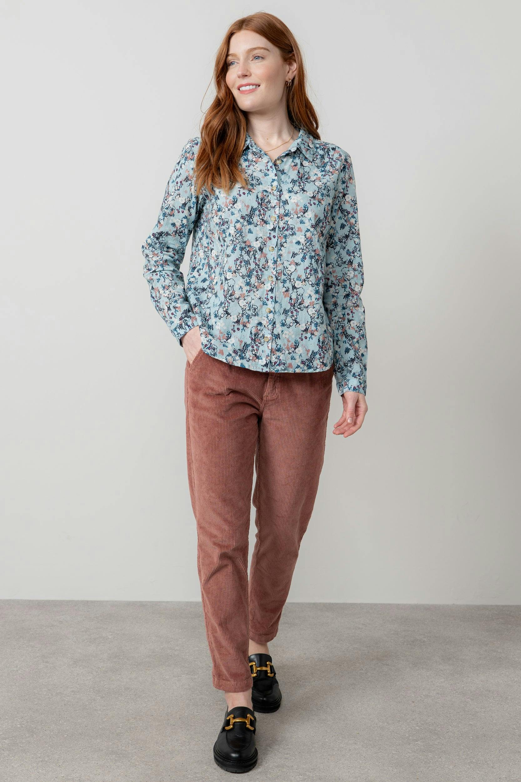 Lily & Me Brookend Stretch Cord Trouser Antique Rose - 20 - Antique Rose
