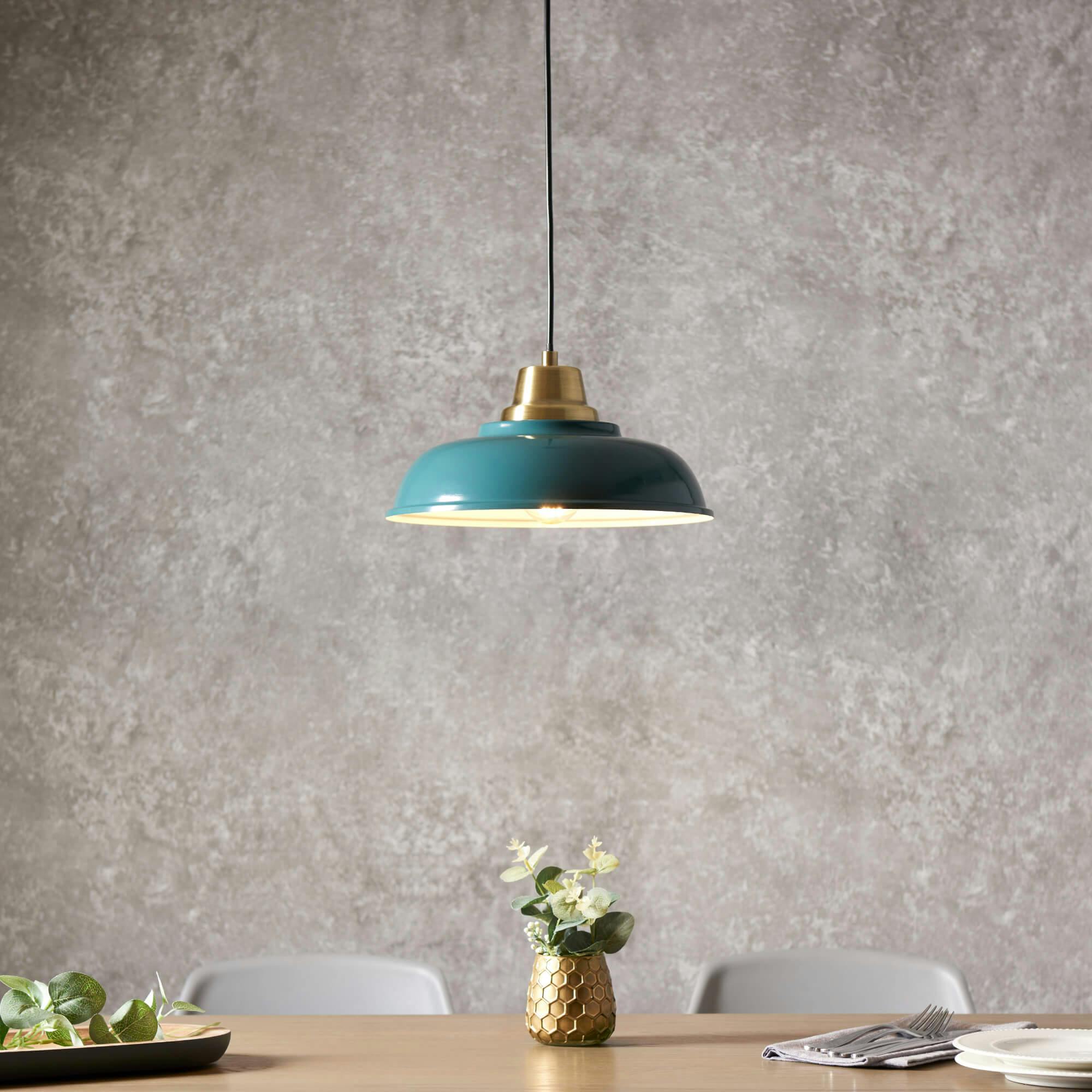 Rackhams Bakewell Teal Ceiling Pendant