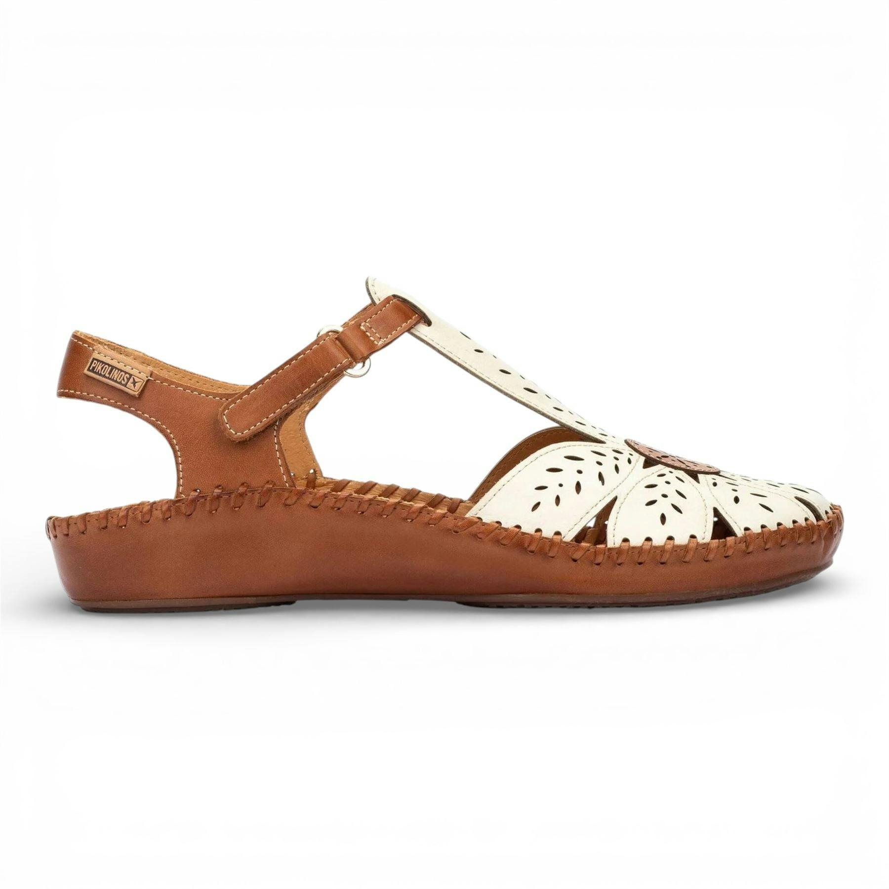 Pikolinos Women's Cream ’S Tan Leather Cushioned Wedge Sandal Shoes - P-Vallarta - Tan/ - Uk 4 | Eu 37 | Us 6.5-7