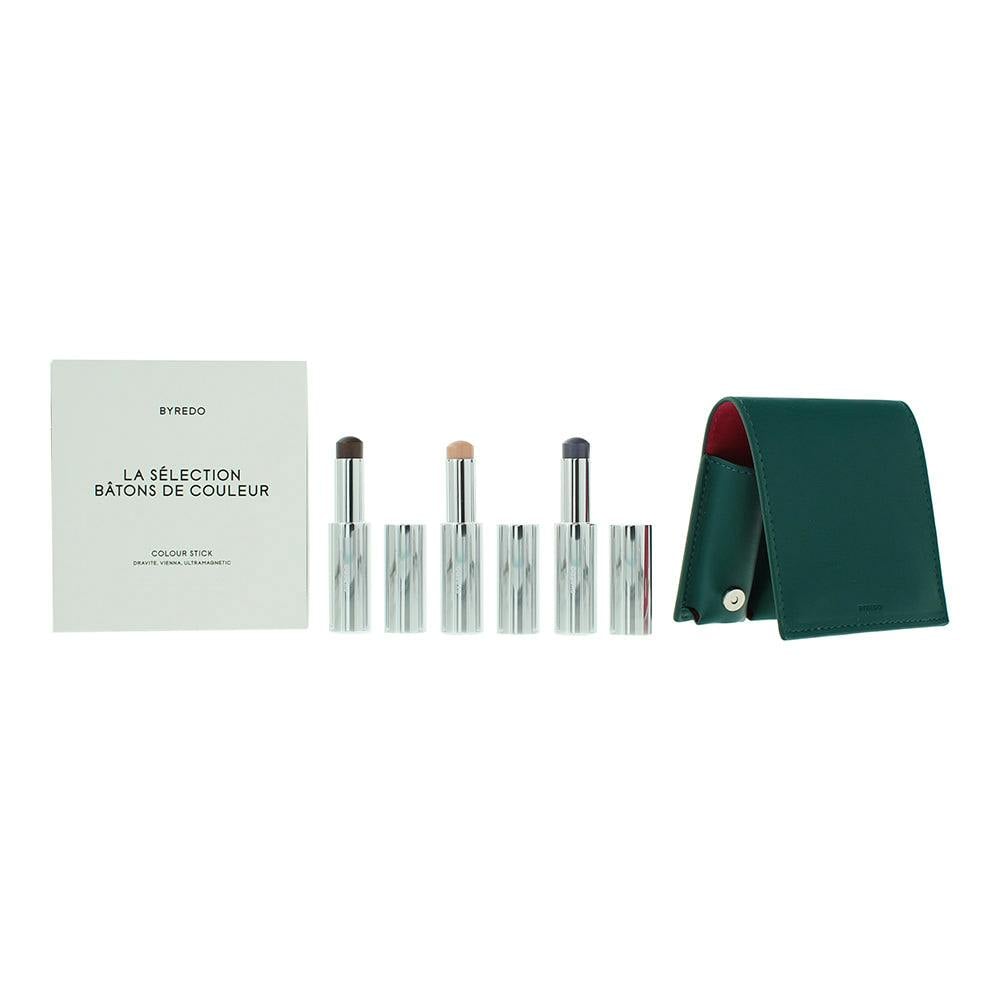 Byredo Womens Colour Stick Set 3 x 9g with Leather Pouch Deep Teal - Dravite, Vienna + Ultramagnetic - Blue - One Size - Image 4