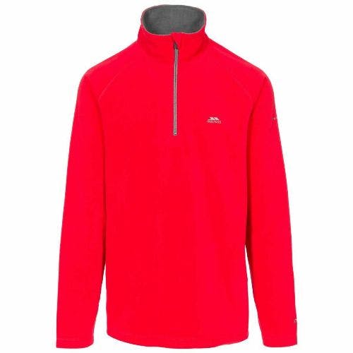 Trespass Men's Red Blackford Microfleece Pull Over Zip Fleece Top - S