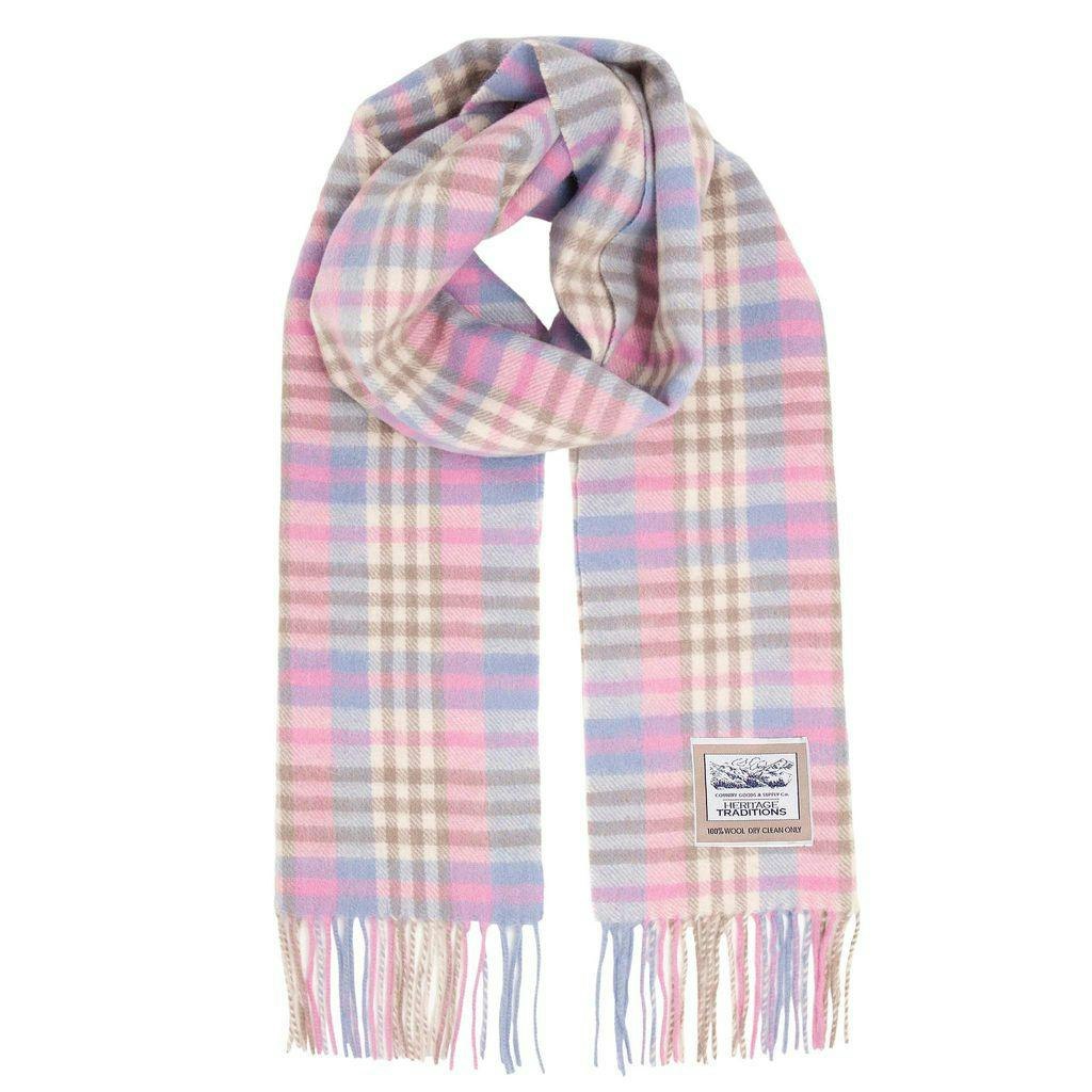 Heritage Traditions Pure Wool Check Scarf - Dolly Mixture Check