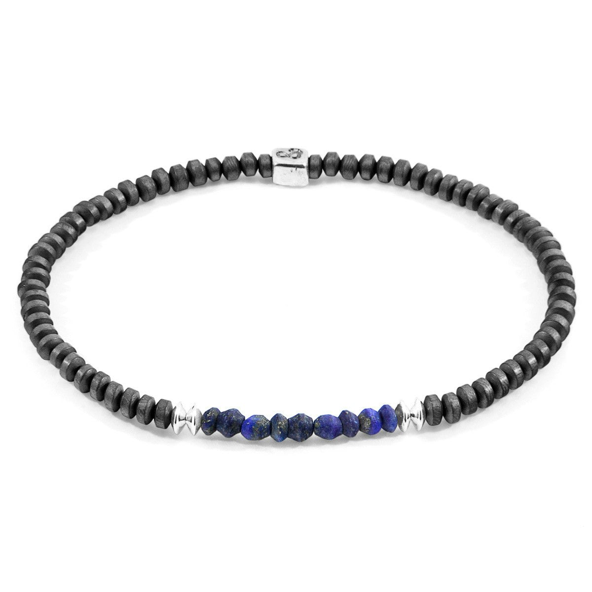 Anchor & Crew Blue/Silver Lapis Lazuli Paralana And Stone Bracelet - S - 19Cm