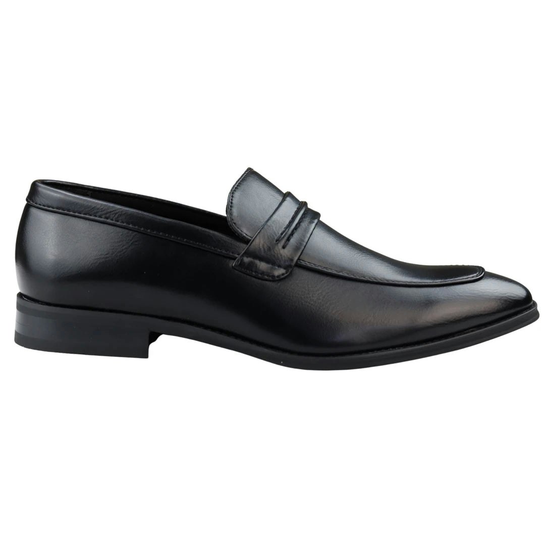 Dolcetto Men's Black Moccasin Loafers Shoes Leather Lined Slip On Smart Formal Shoe - Uk 12