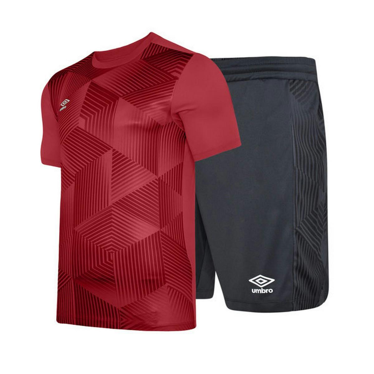 Umbro Men's Black Maxium Football Kit - Vermillion/ - Vermillion/ - L