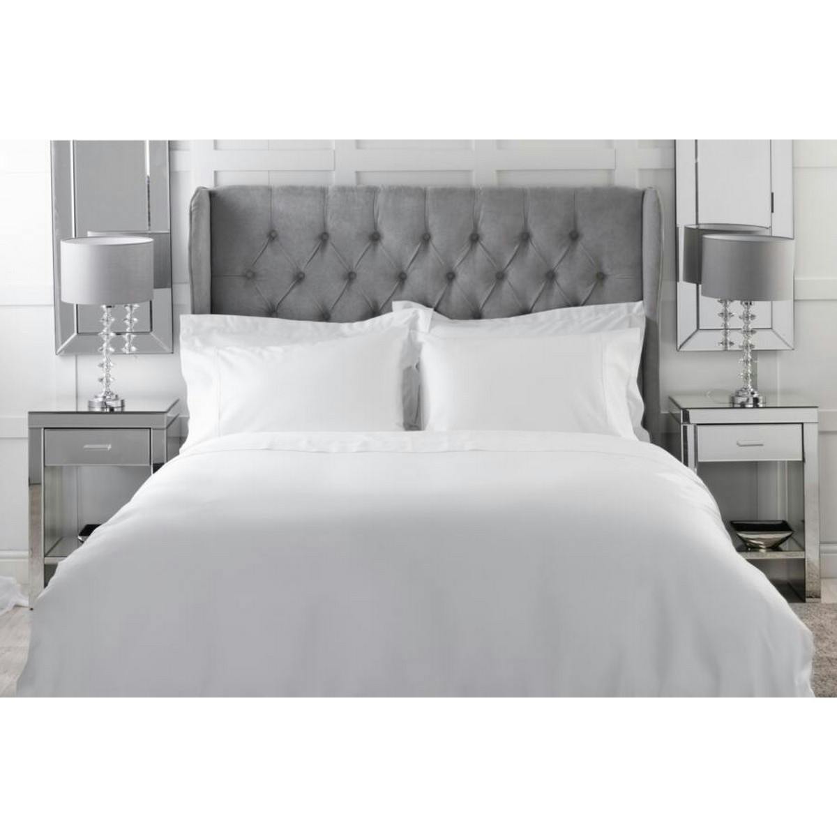 Belledorm White Bamboo Duvet Cover - Superking - 70% Bamboo/30% Cotton