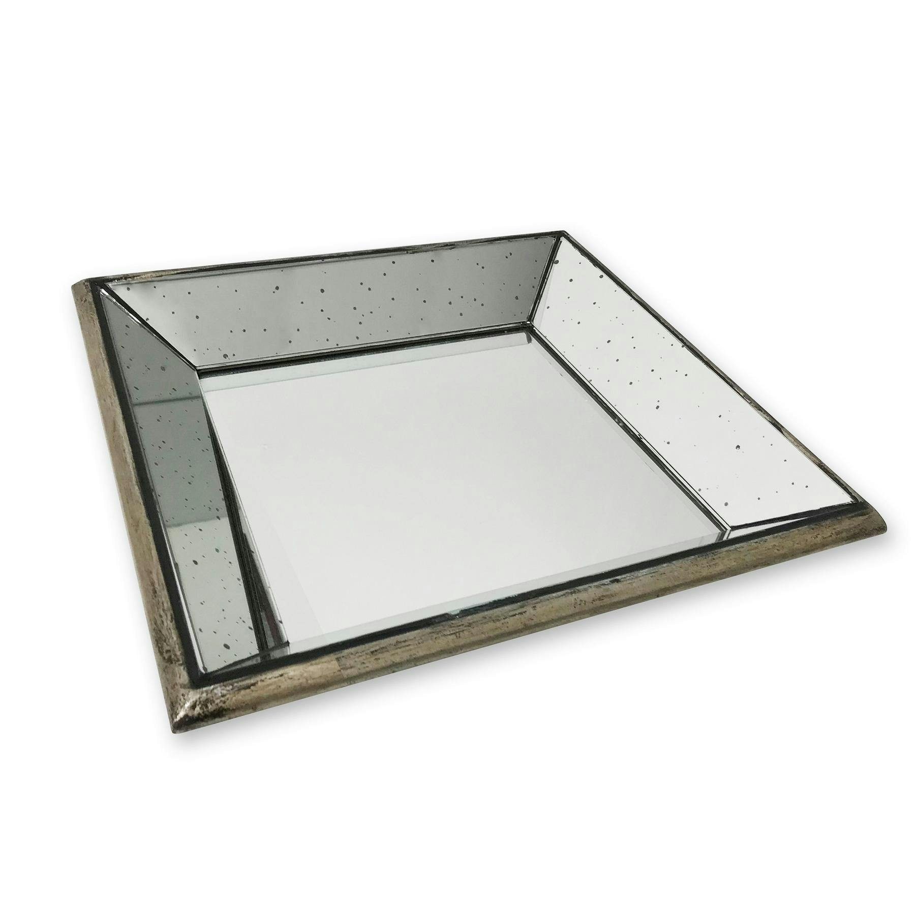 Rackhams Gold Astor Distressed Mirrored Square Tray - One Size - 100% Mixed