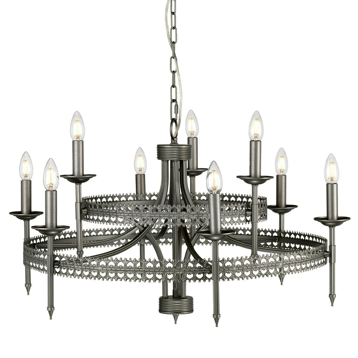 Rackhams Light Bulb Chandelier Hanging Pendant Iron Gate Led E14 60W Bulb Size 9