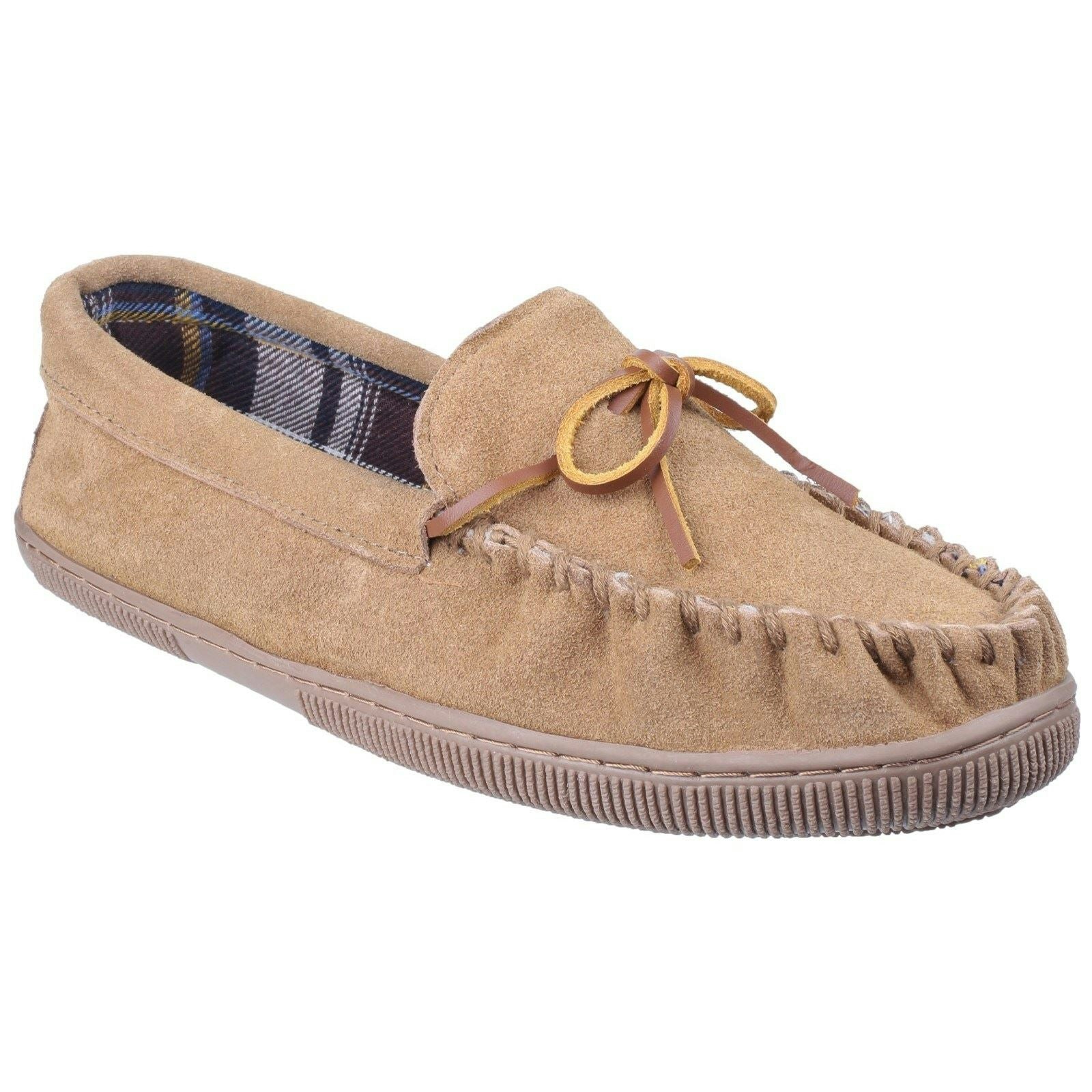 Cotswold Men's Beige Alberta Moccasin Slippers - 8 Uk