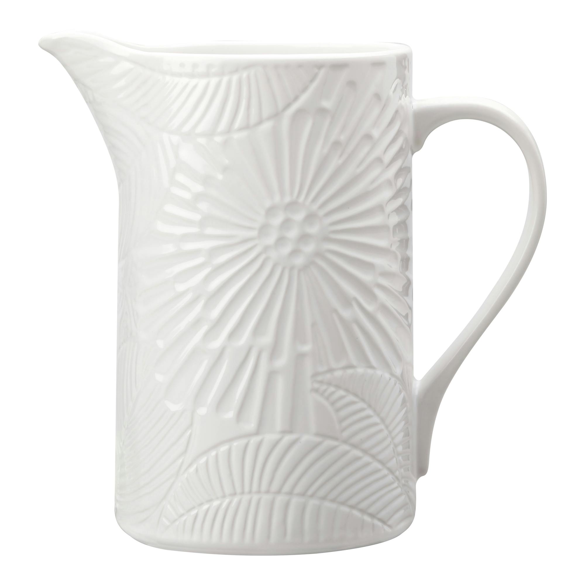 Rackhams White Panama 1.4 Litre Pitcher - Ceramic - Jug