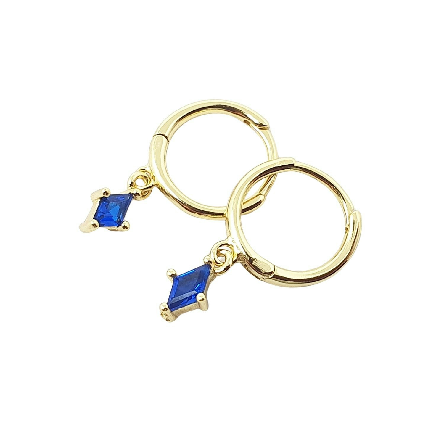Harfi Sapphire September Birthstone Delicate Dangle Hoops