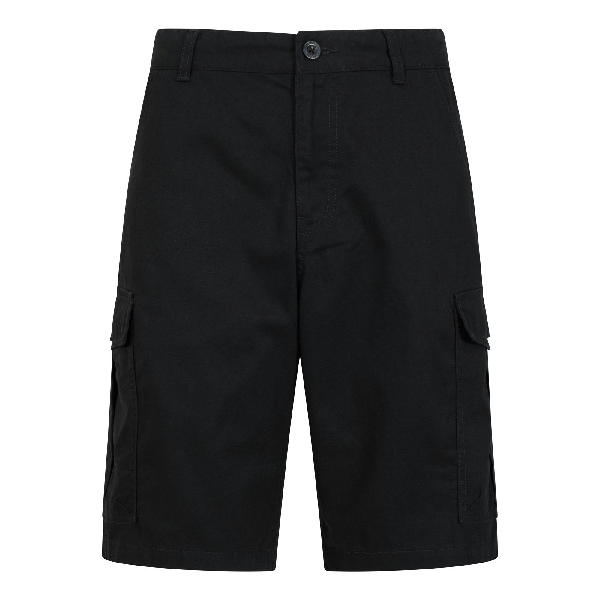 Mountain Warehouse Men's Black Lakeside Cargo Shorts - 30R - 100% Cotton