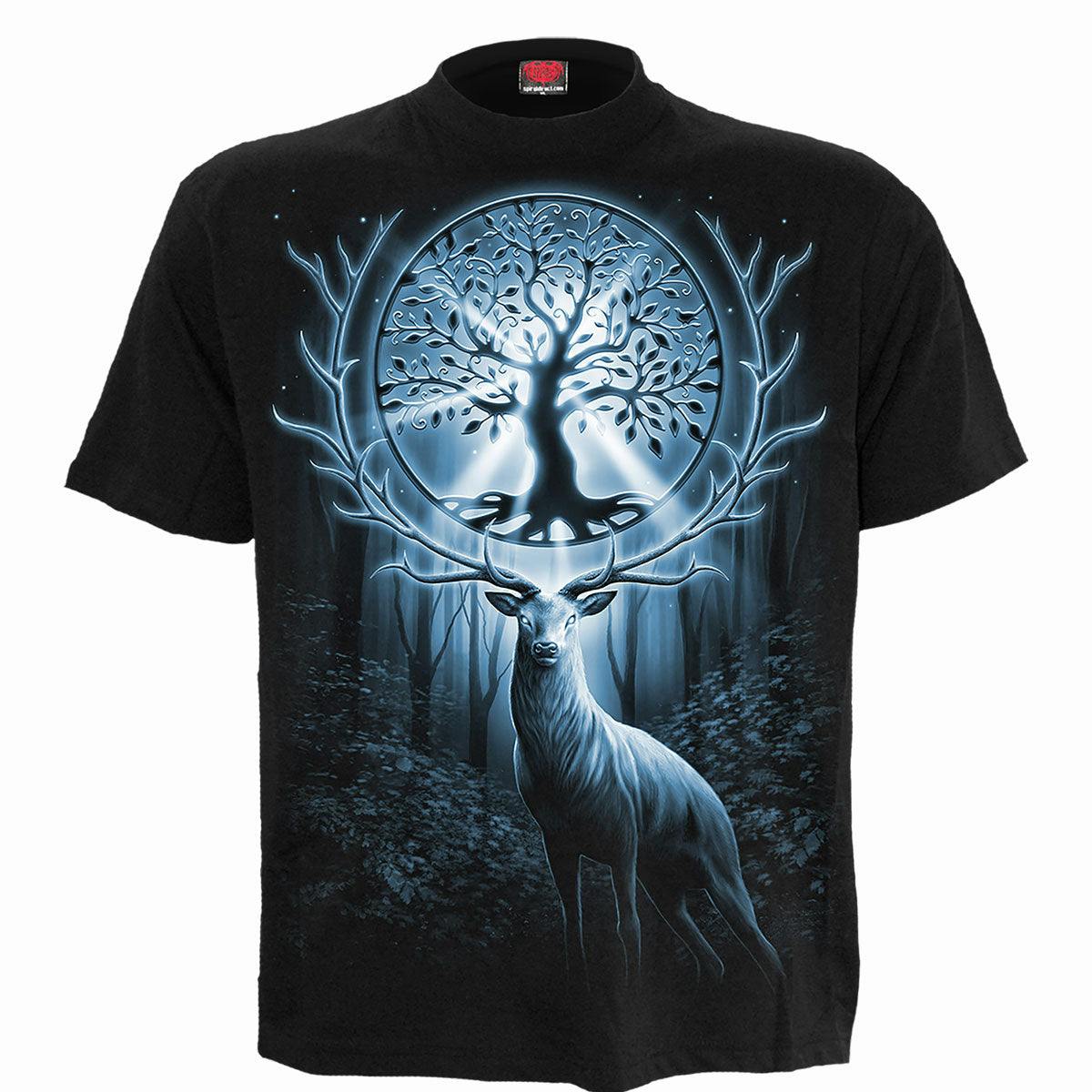 Spiral Direct Black Tree Of Life - Front Print T-Shirt - Xl - Digital - Digital