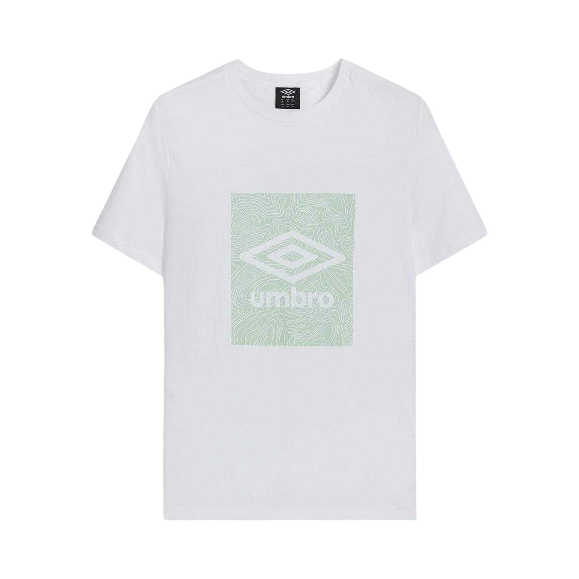 Umbro Men's White Geo Wave T-Shirt - Brilliant - Brilliant - M - 100% Mixed