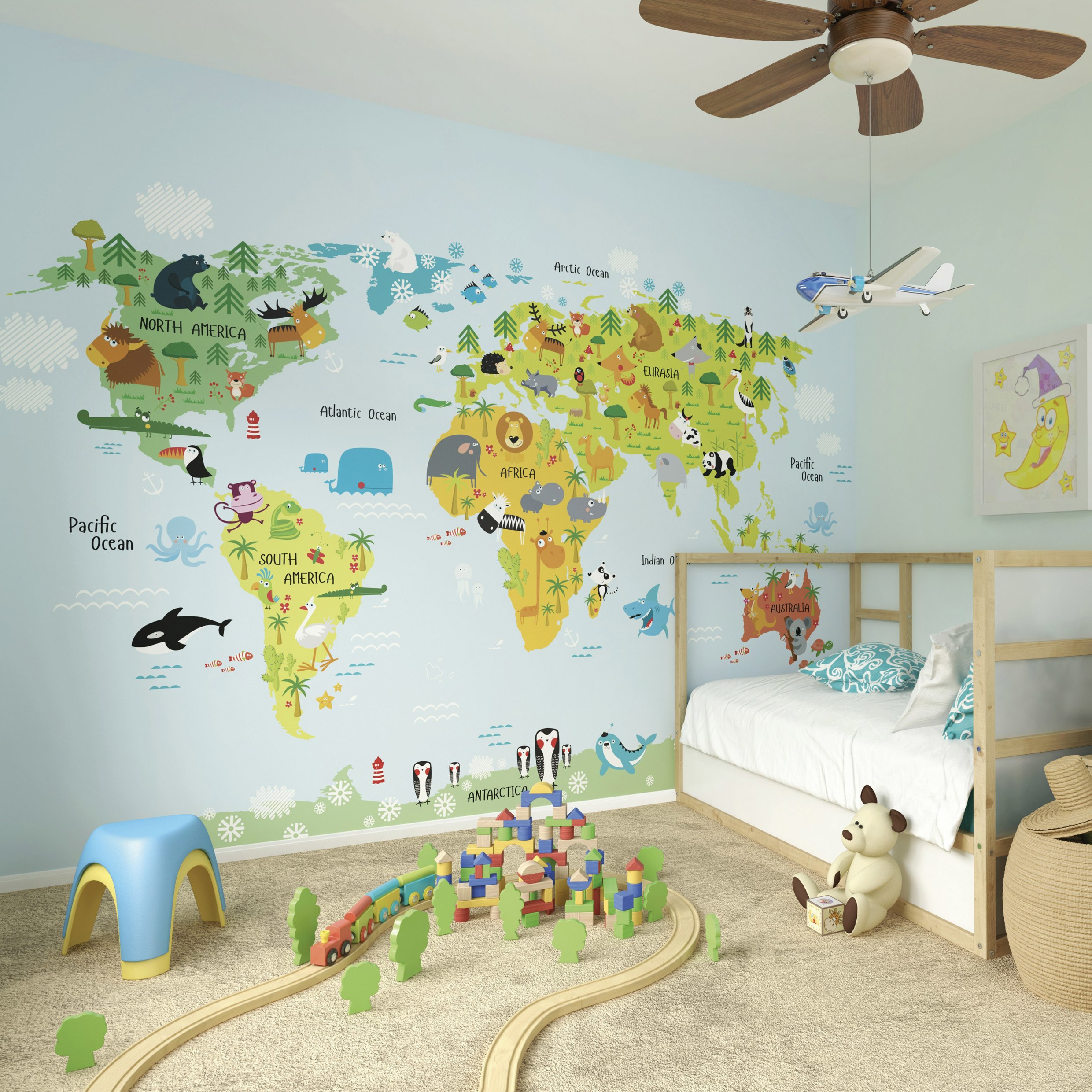 Origin Murals Whole Wide World Wall Mural - Large - W350cm X H280cm