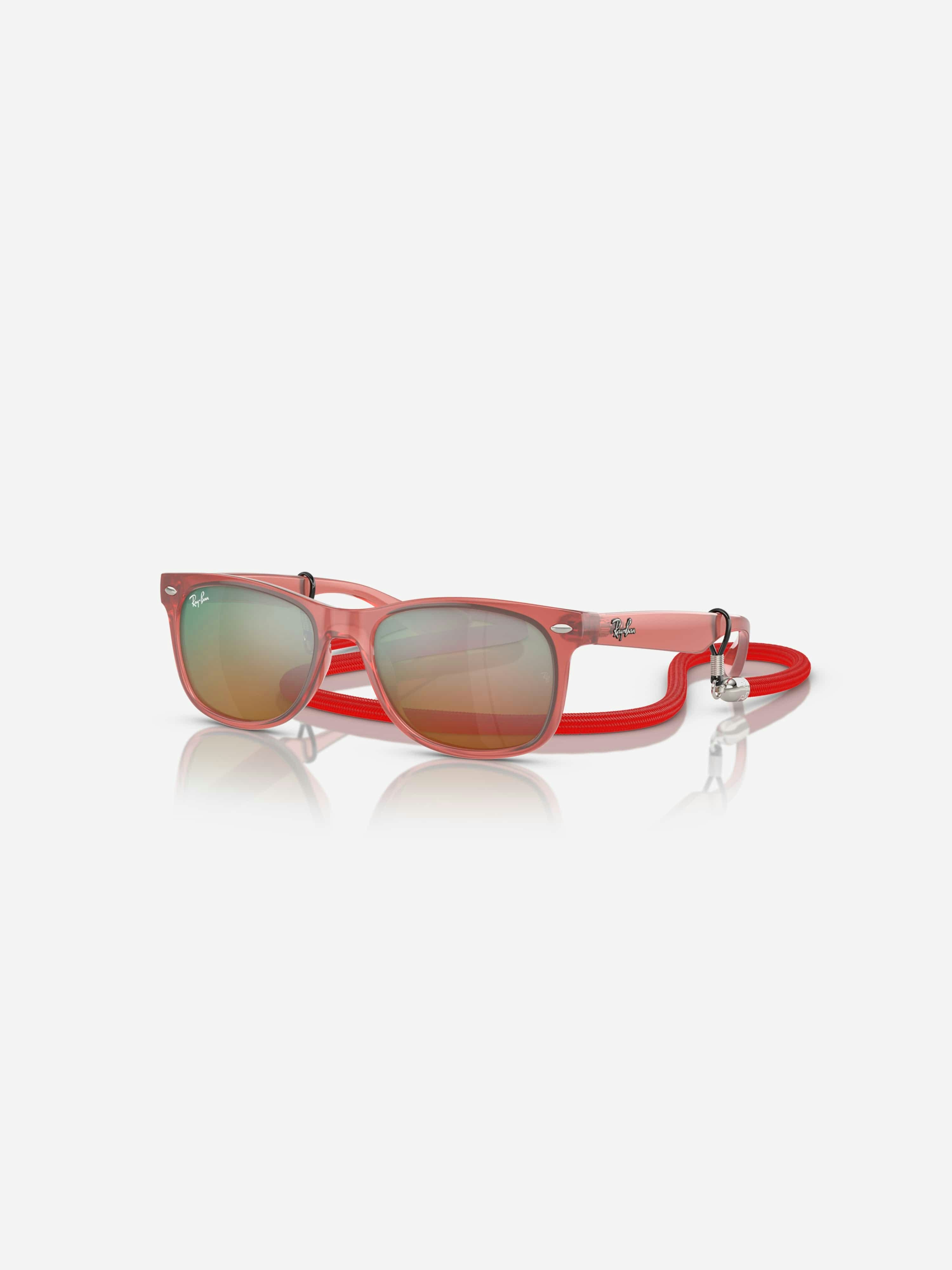 Ray-Ban Rectangle Square Sunglasses - Transparent Red - Acetate - Image 3