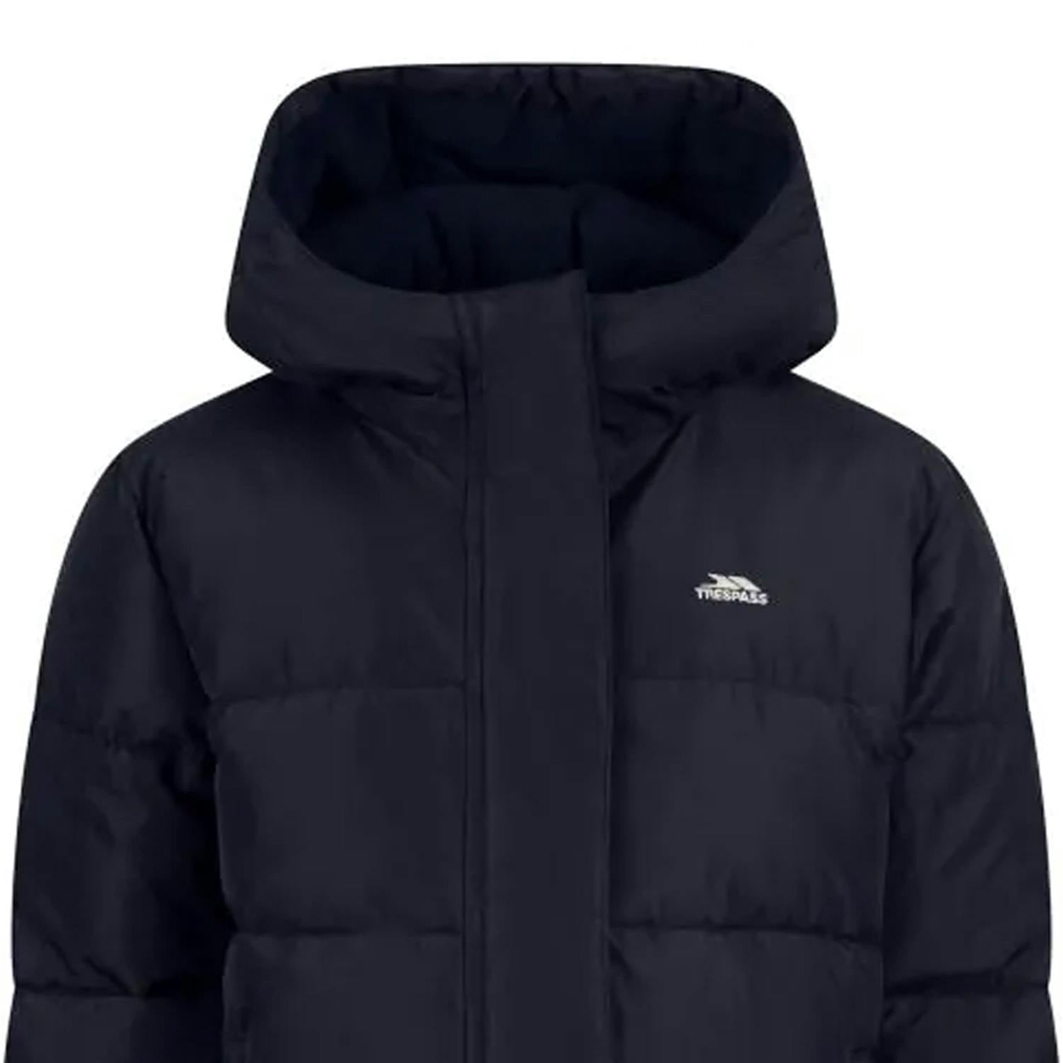 Trespass Kids Northridge Long Length Padded Jacket - Navy - 9-10 Years - Navy - 100% Mixed