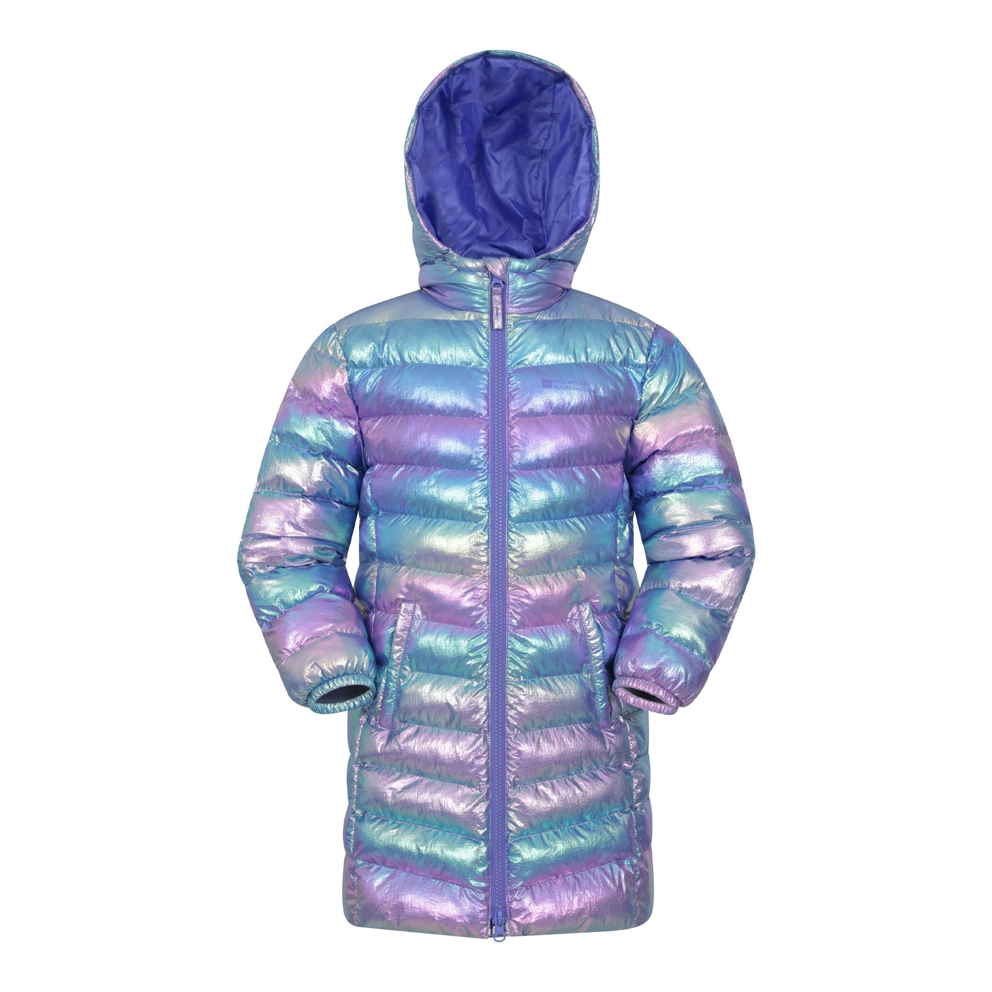 Mountain Warehouse Childrens/Kids Florence Longline Padded Jacket - Iridescent - 5-6 Years - Iridescent - 100% Polyamide