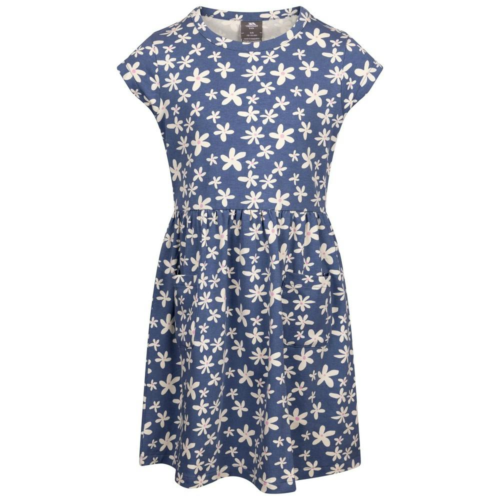 Trespass (9-10 Years, Blue) Girls Happiness Heart Short-Sleeved Dress - Image 2