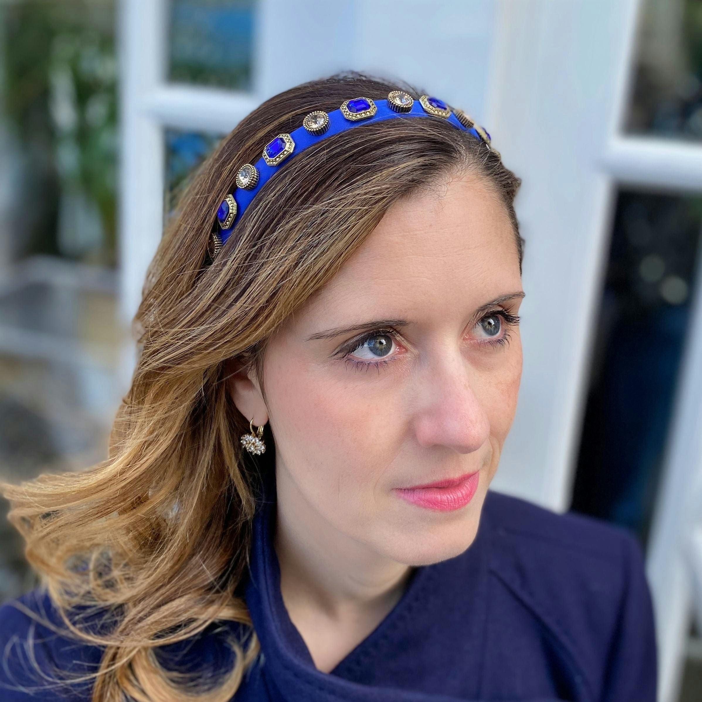 Queenmee Accessories Blue Headband Vintage Headband