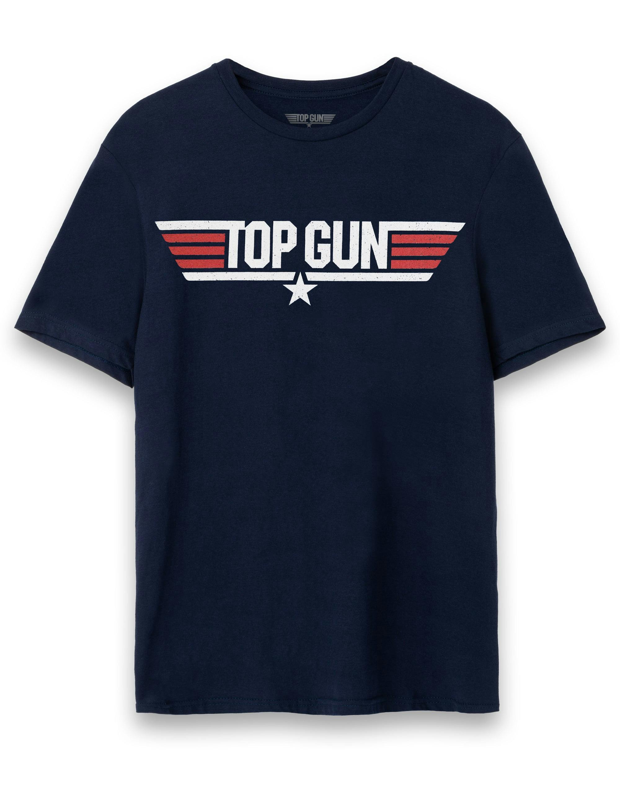 Vanilla Underground Men's Blue Top Gun: Maverick Maverick Movie Logo Short Sleeved T-Shirt - Small