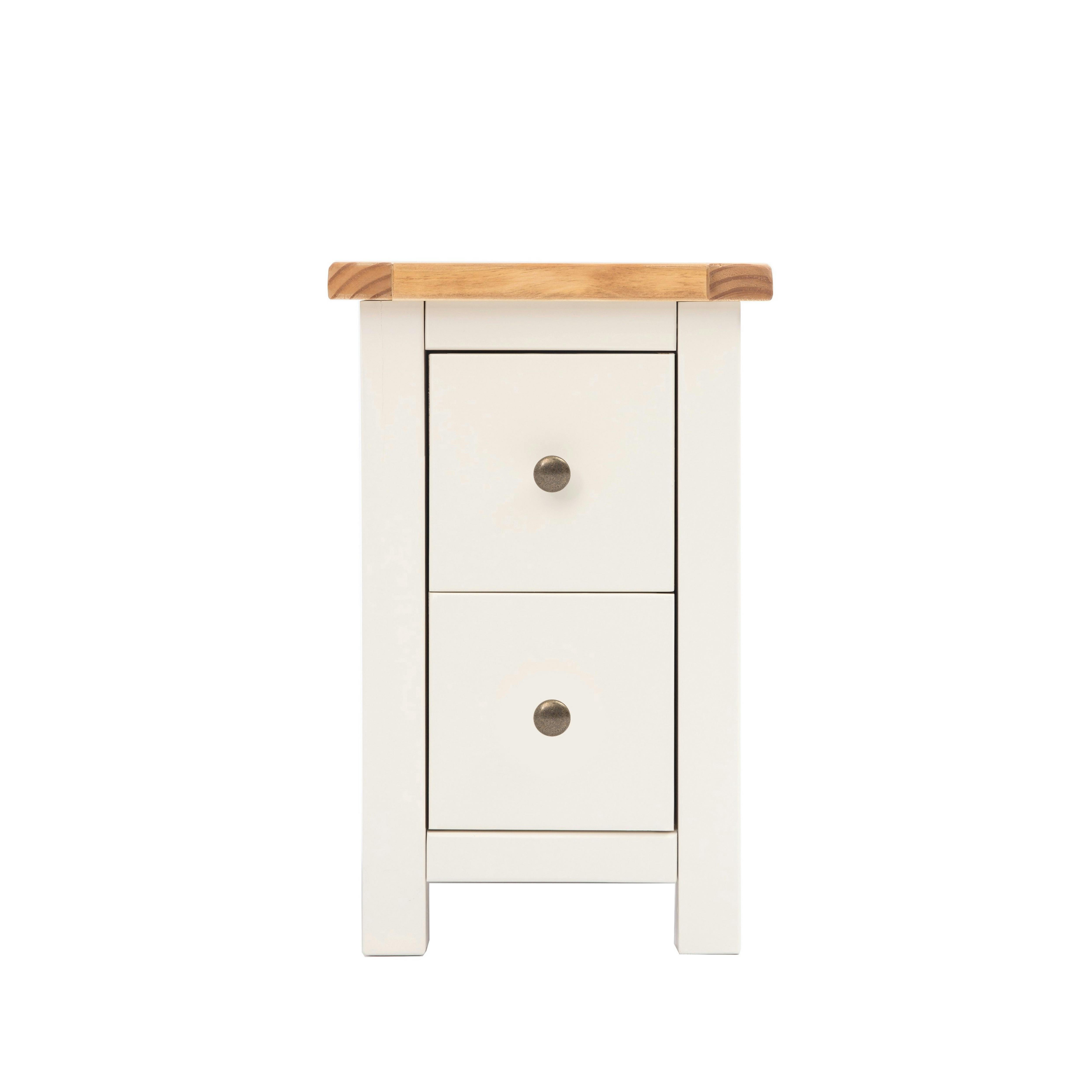 Cabinet Bits Maggiori 2 Drawer Petite Bedside Cabinet - White / Brass Knob - Image 2