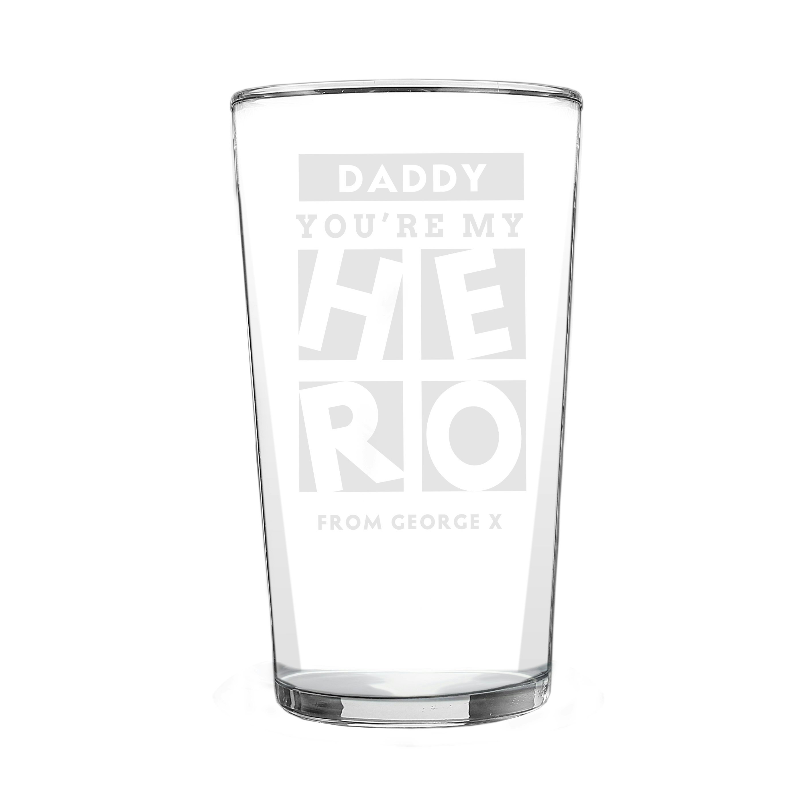Rackhams Personalised My Hero Pint Glass