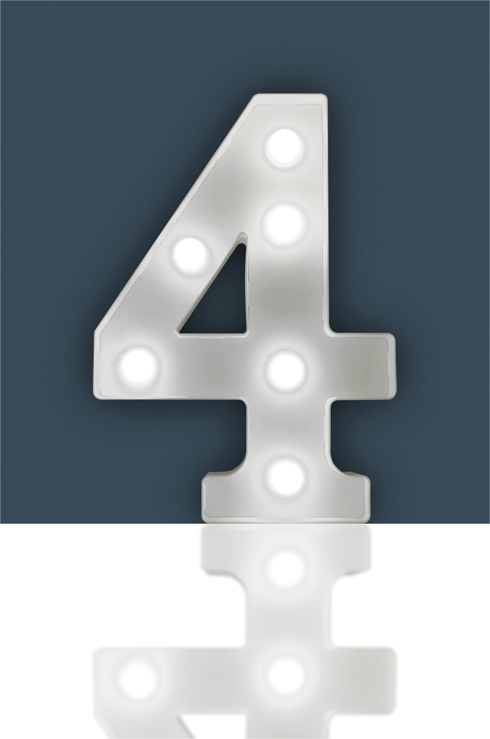 St Helens Light Battery Operated 3D Led Number 4