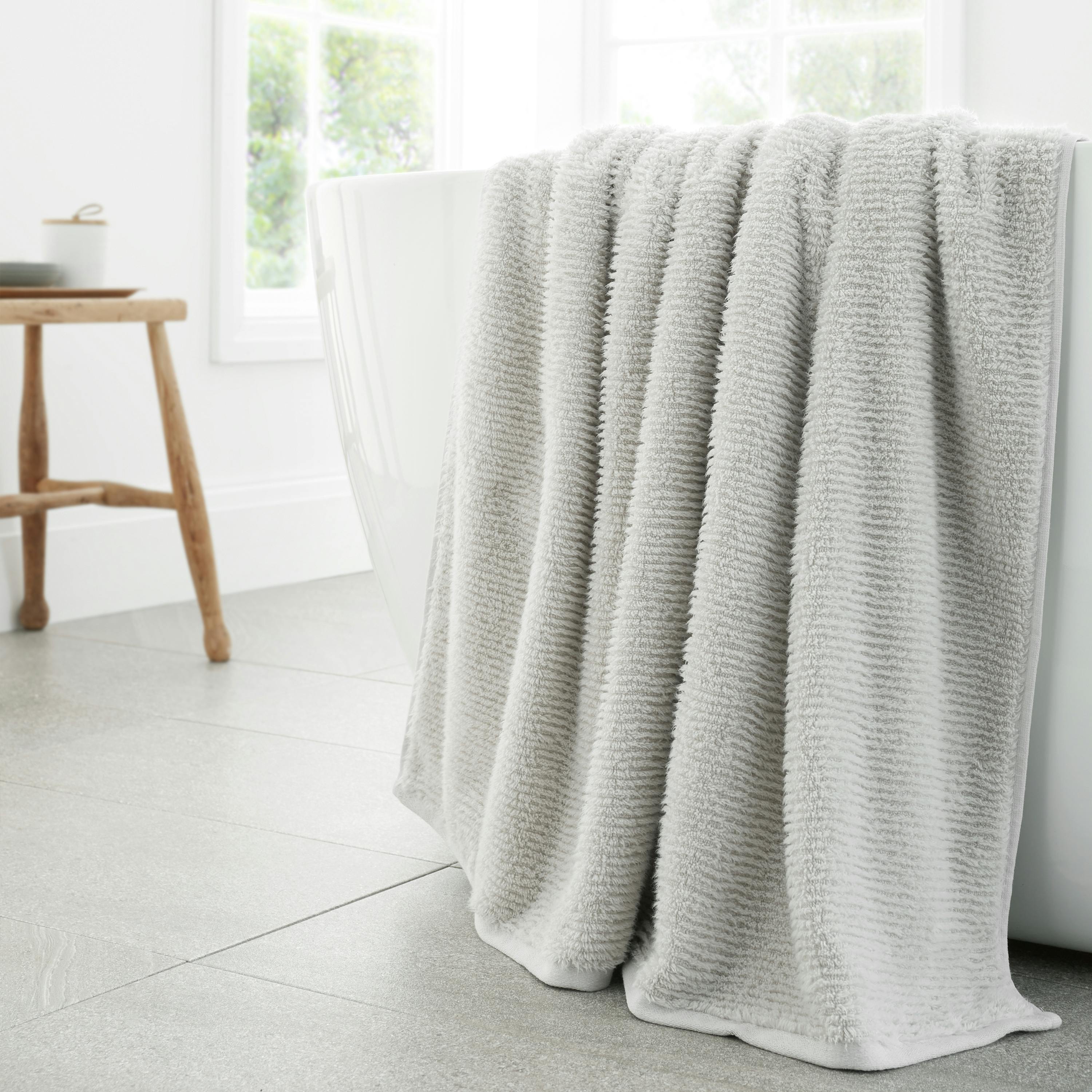 Rackhams Silver/Grey Soft Zero Twist Spa Cotton Towel - Bath Towel