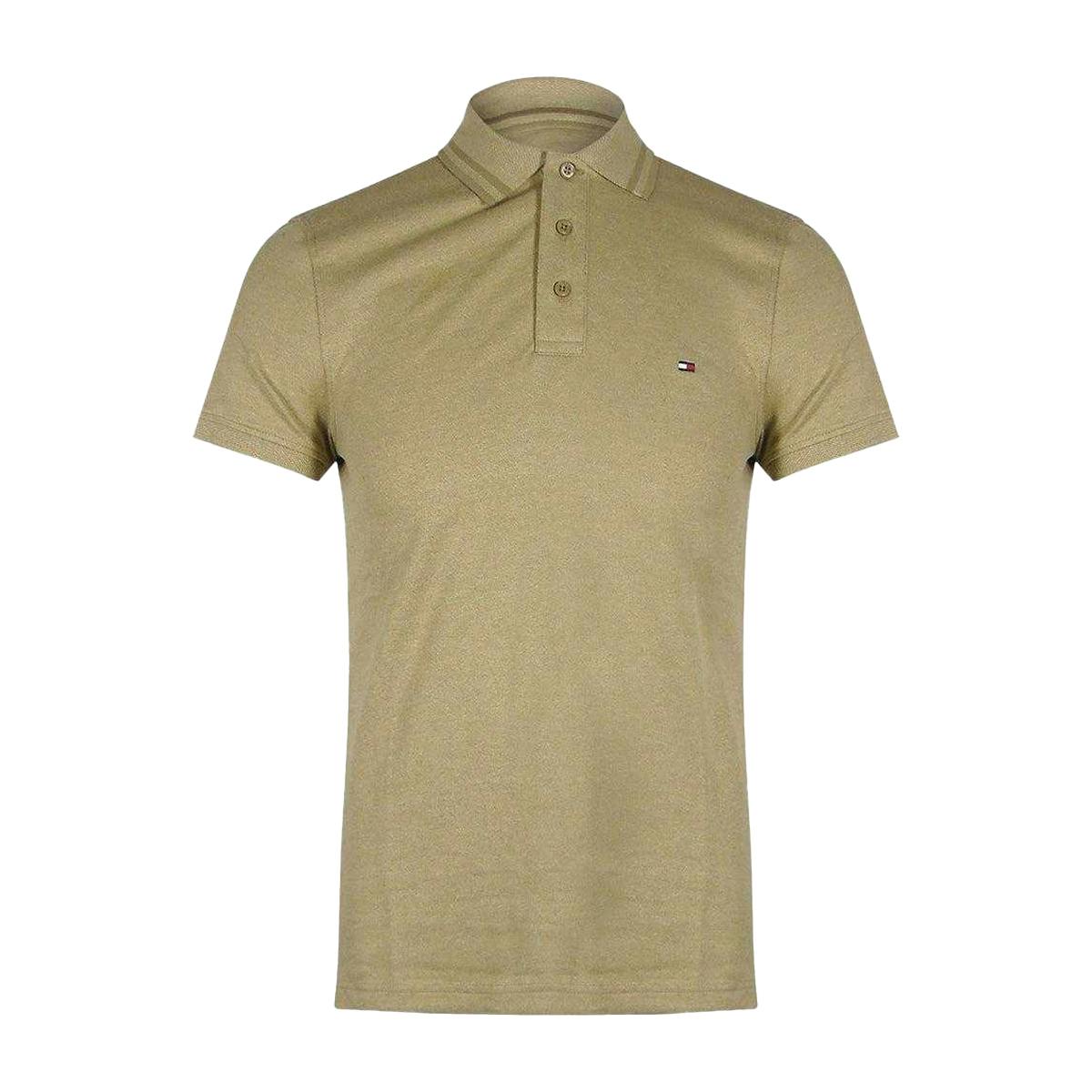 Tommy Hilfiger Men's Beige Polo Shirt - Xs - 100% Cotton