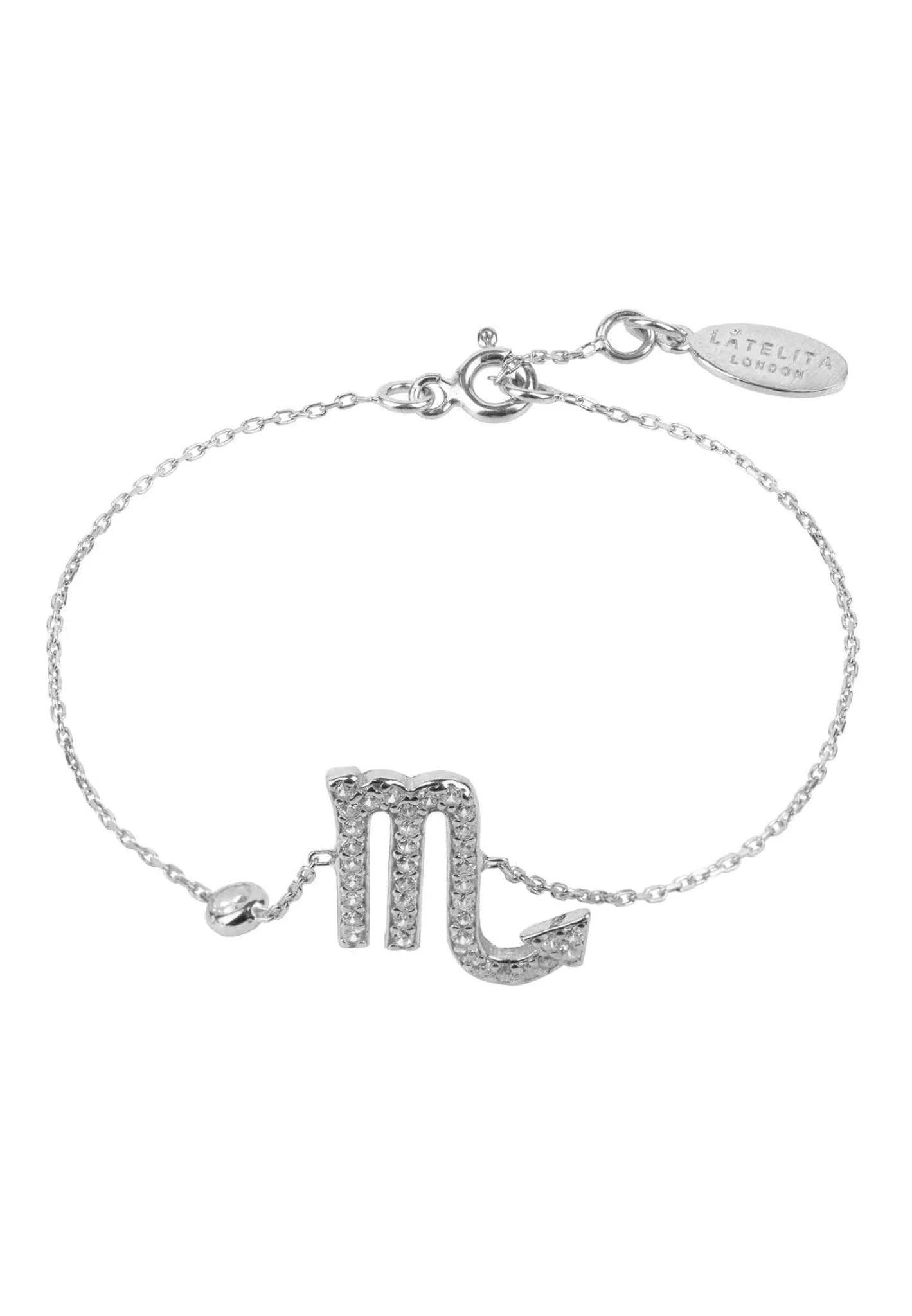 Latelita Silver Zodiac Horoscope Star Sign Bracelet Scorpio