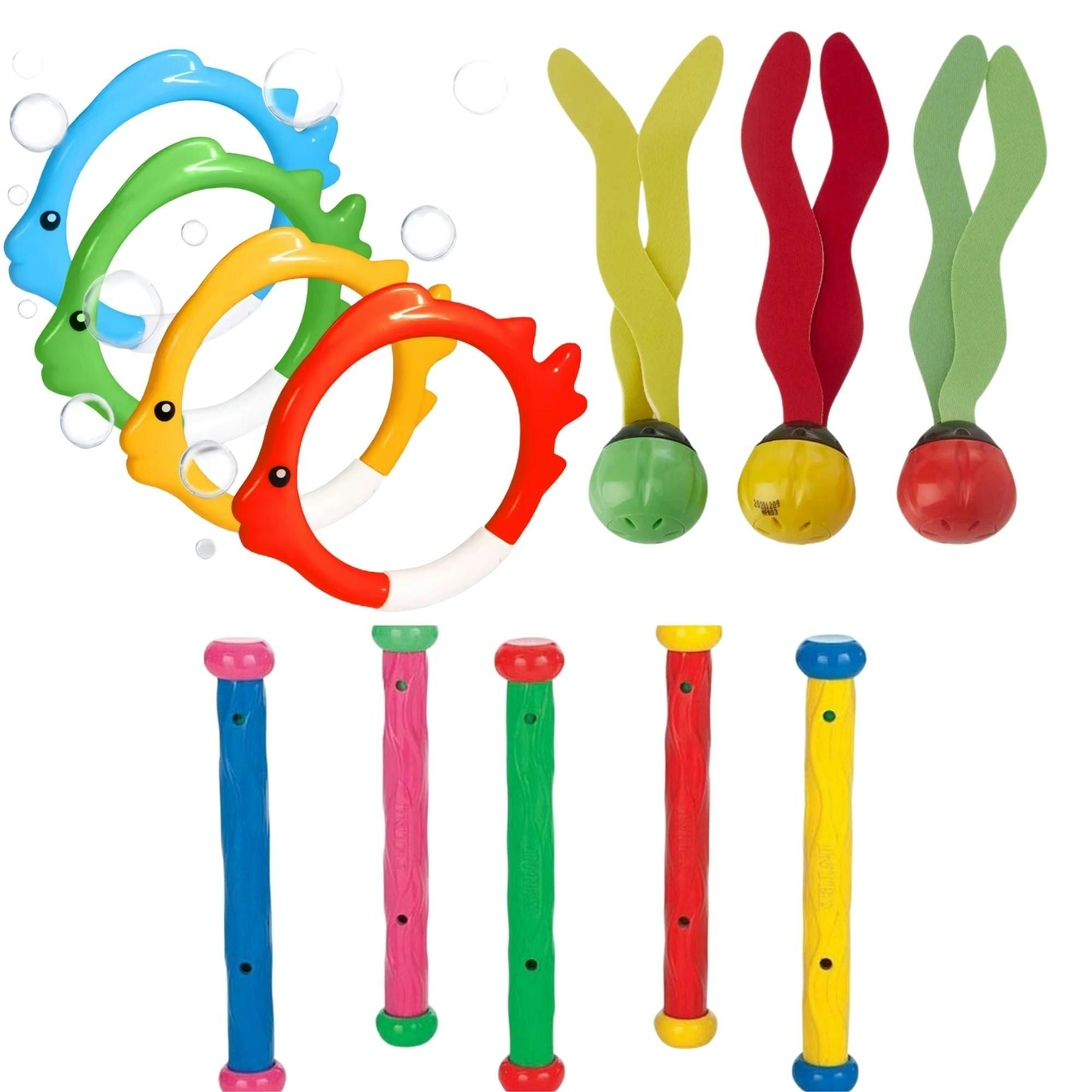 Intex 3 In 1 Underwater Dive Aquatic Balls, Play Sticks And Fish Rings