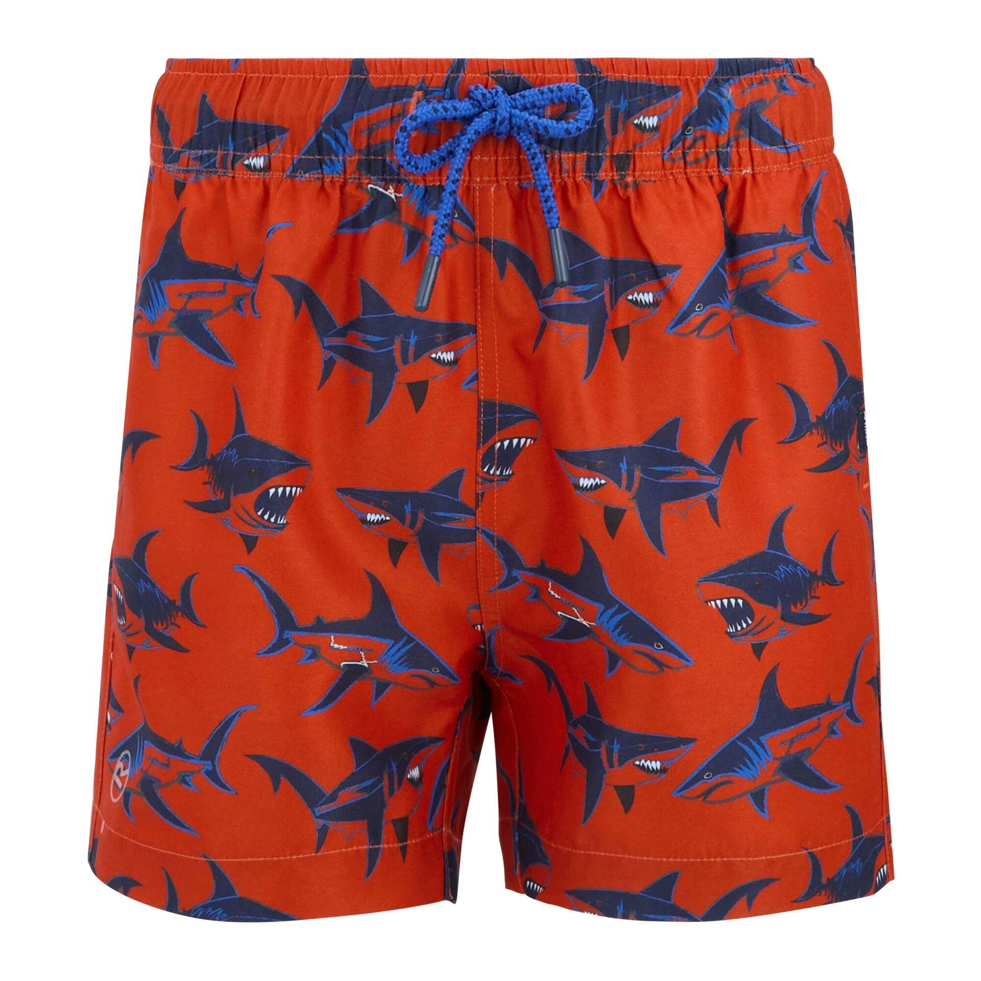 Regatta Boys Orange Skander Shark Swim Shorts - Rusty - 14 Years - Rusty