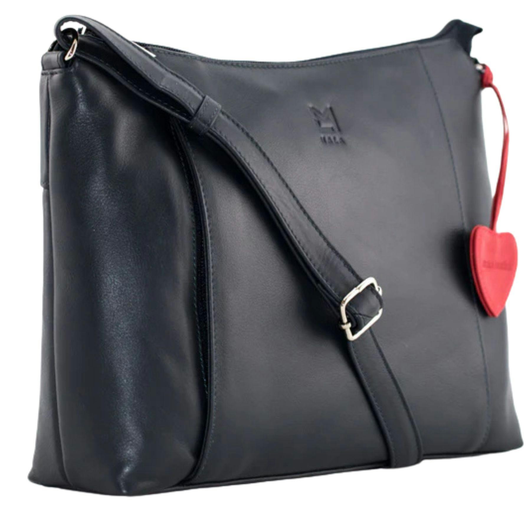 Mala Leather Anishka Heart Slouch Bag - Navy - Leather
