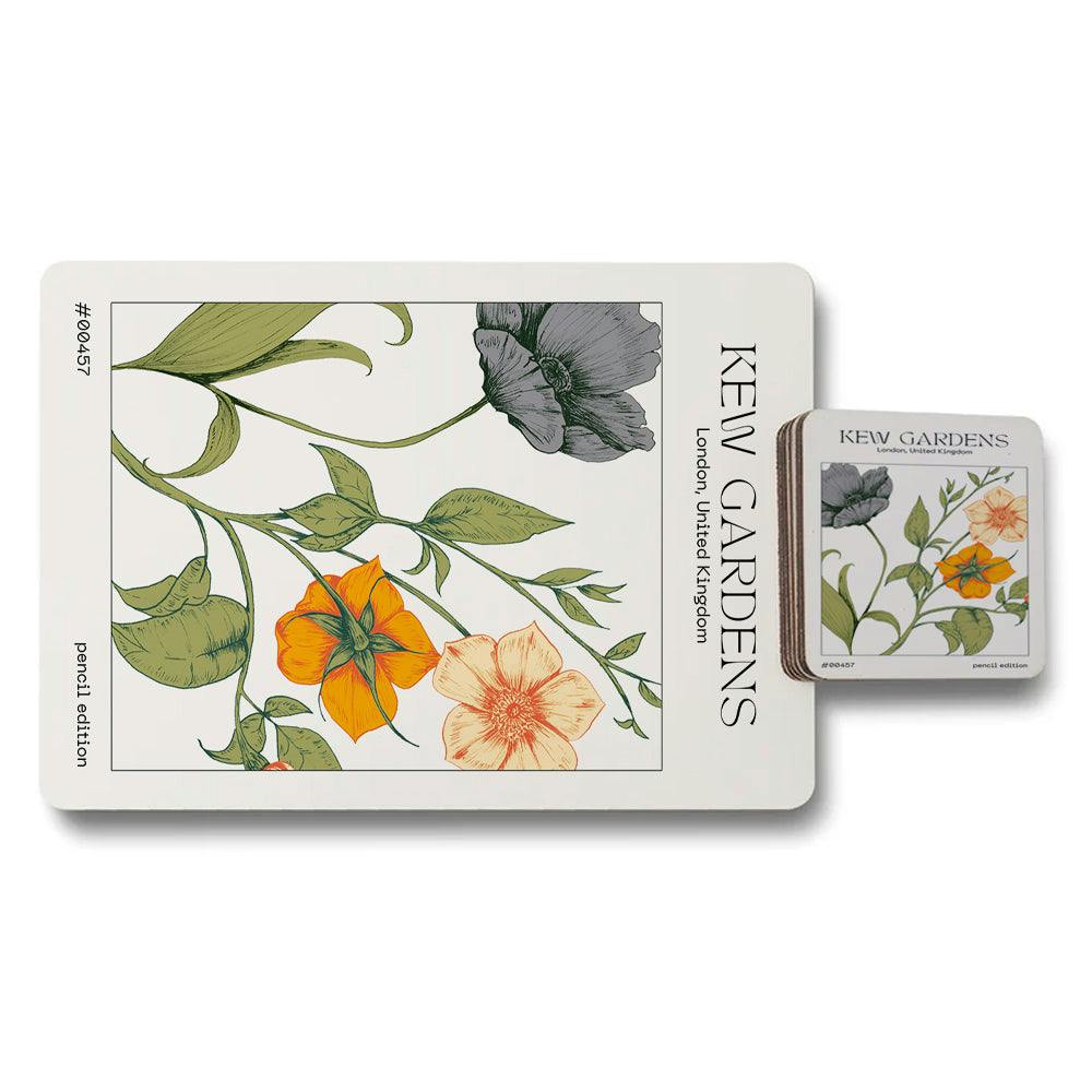 Benjamin Tate Design Set Of 12 Placemats And Coasters 11X8 High End Print Technology Wood Back