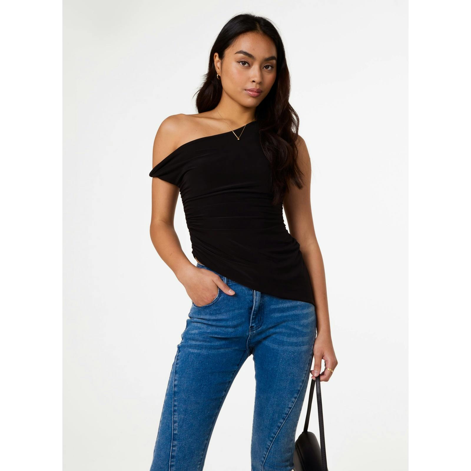 Pink Vanilla Pink/Black Vanilla Asymmetric Butterfly Hem Top - M