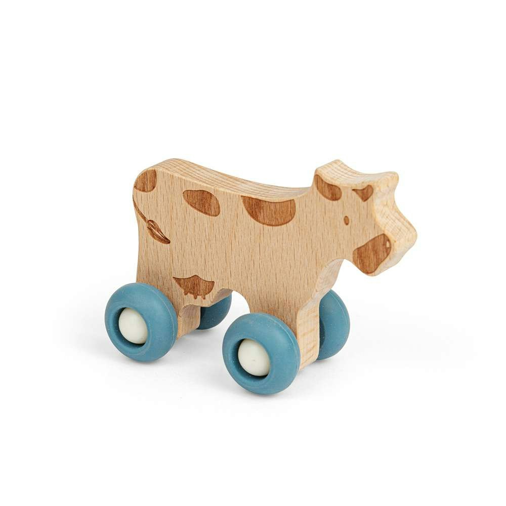 Bigjigs Toys Farm Animal On Wheels - Cow
