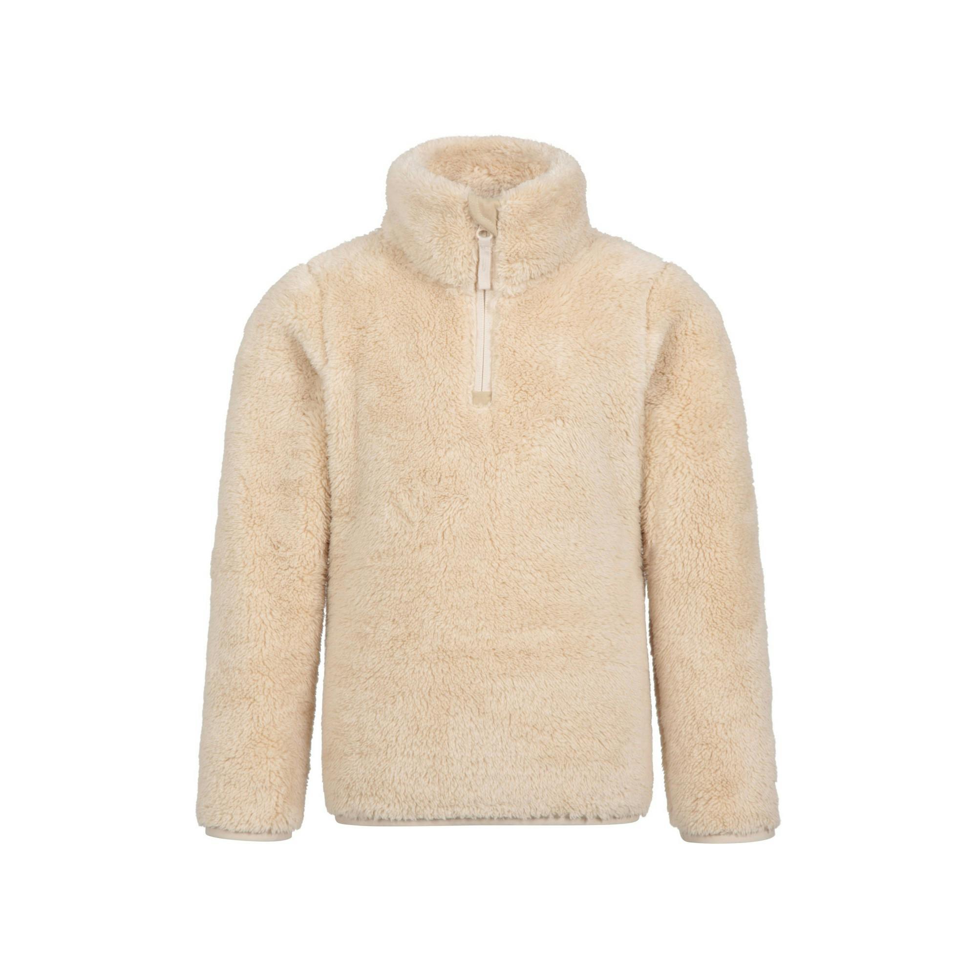 Mountain Warehouse Beige Kids Teddy Half Zip Fleece Top - 5-6 Years - 100% Polyester