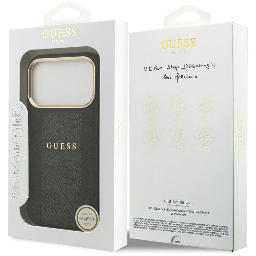 Guess Black Big 4G Classic Logo Case For Iphone 17 Pro Max 6.9" - Guhcp17xp4g4smck