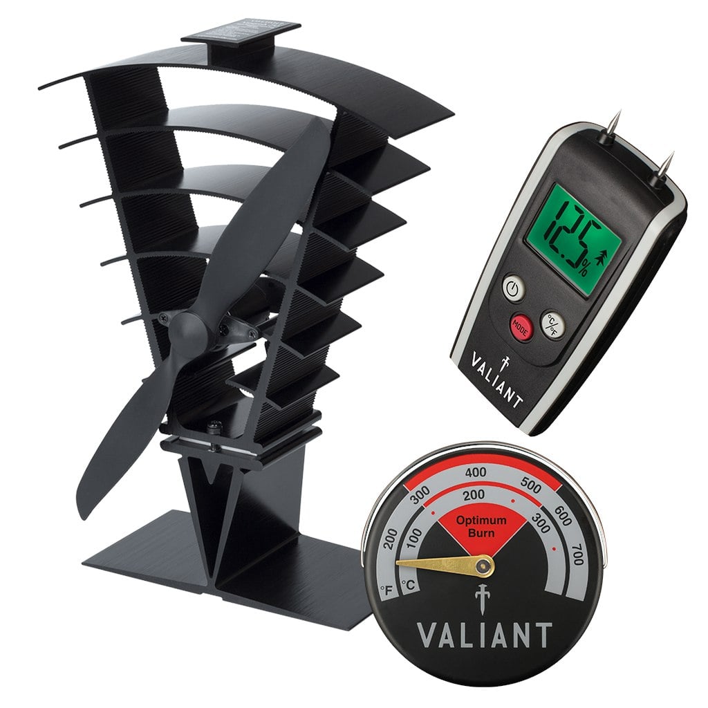 Valiant Red Vanquish Stove Fan, Moisture Meter And Magnetic Thermometer - Vanquish Stove Fan, Moisture Meter And Magnetic Thermometer