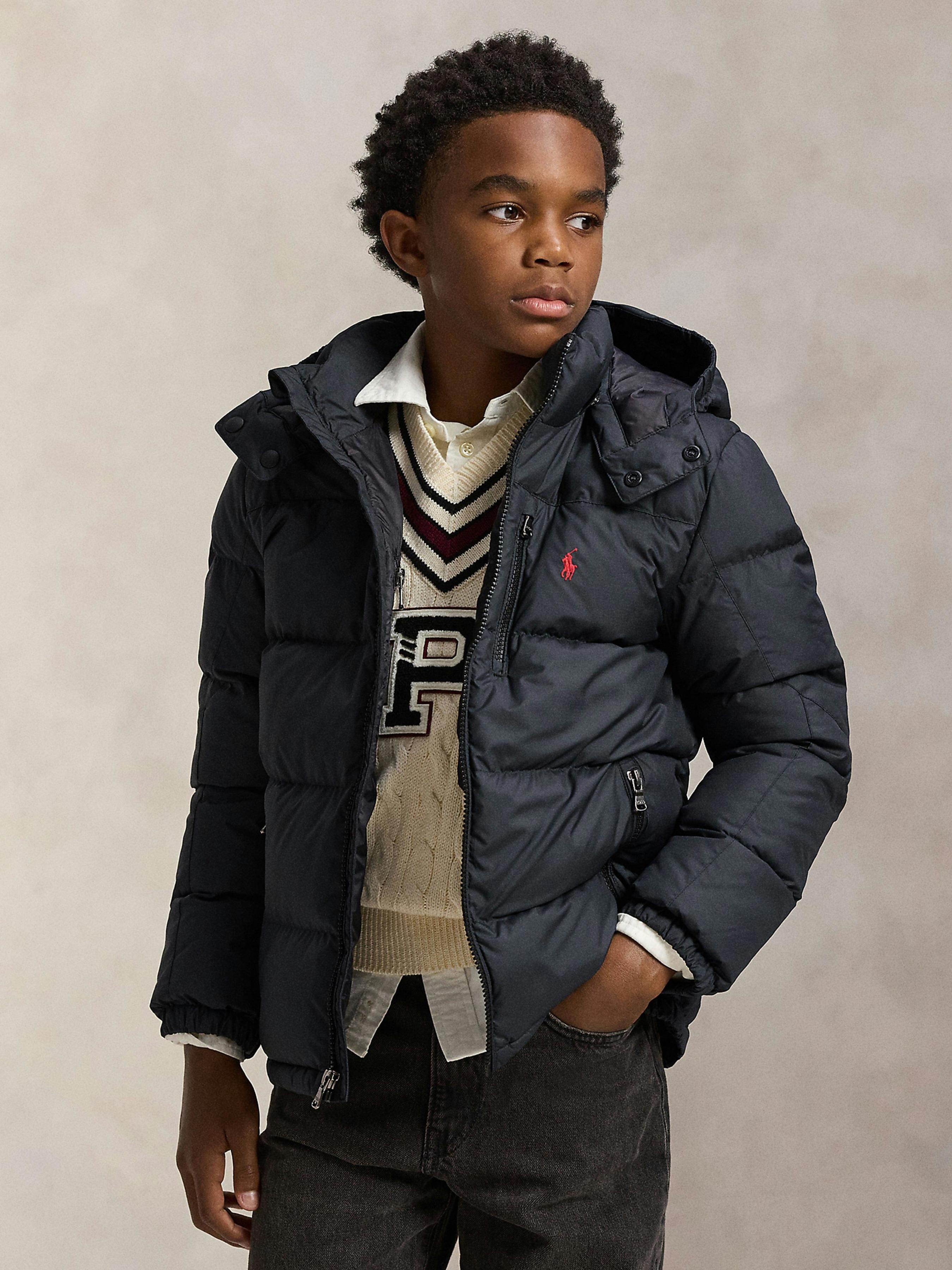 Polo Ralph Lauren Boys Kids' Down Medium Puffer Jacket - Polo Black - 8-9Y/M - Image 4